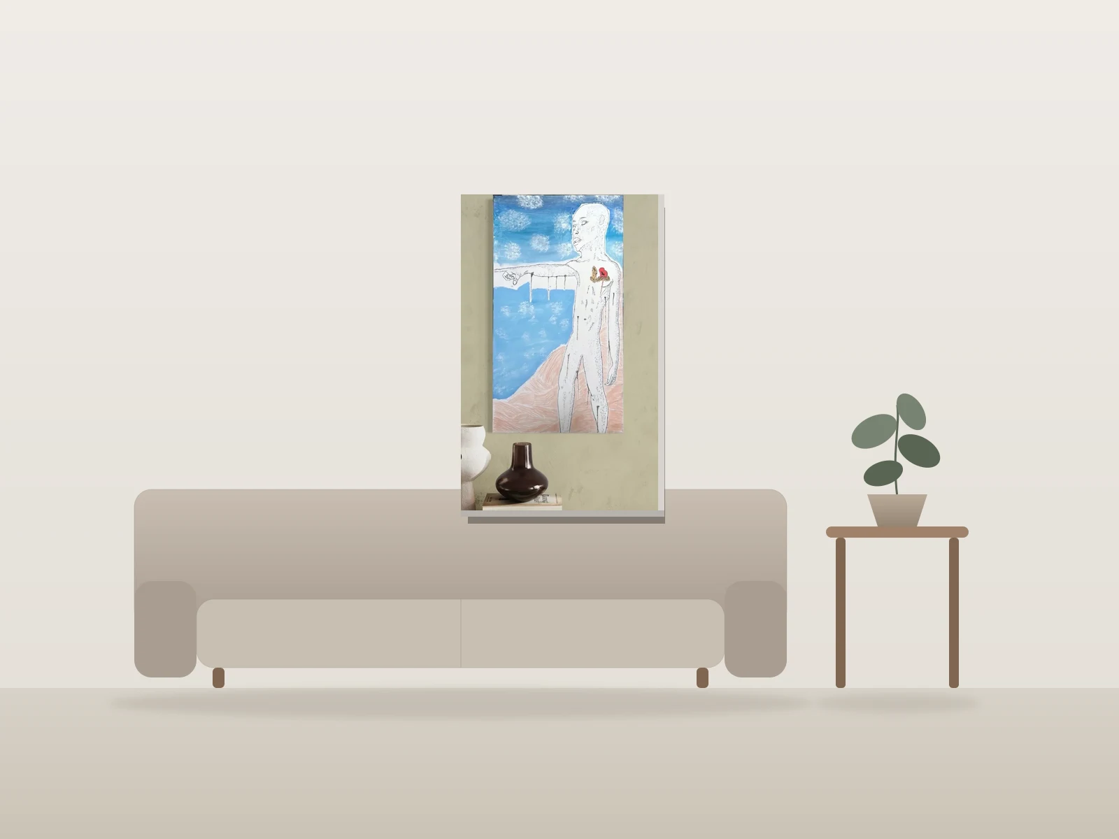 Sable by Alistair Edwards shown to scale in a room