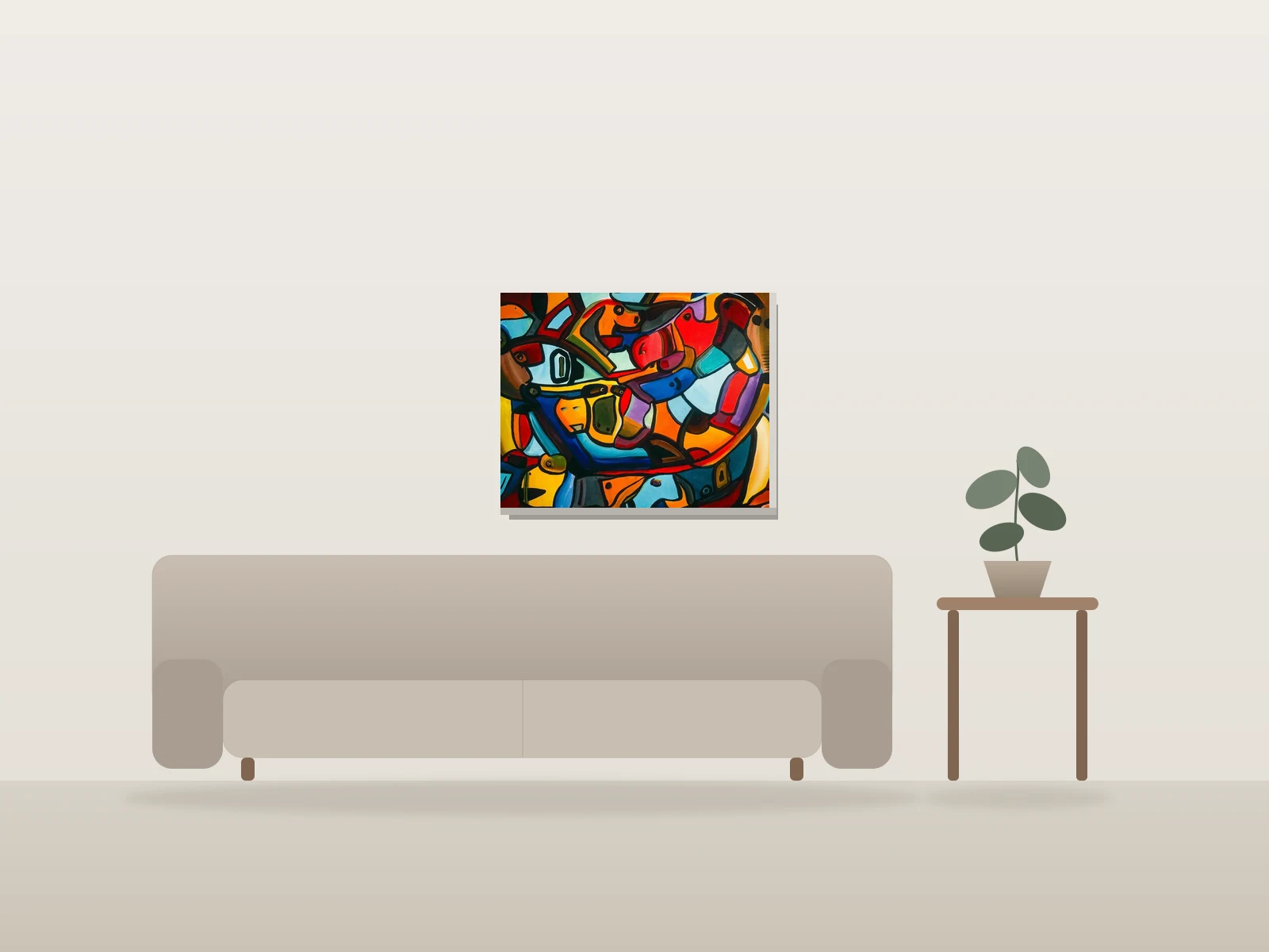 Jungle by Voyerart shown to scale in a room