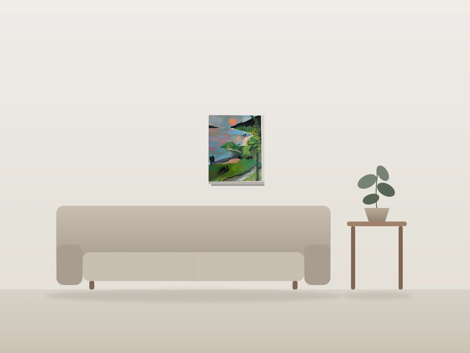 Lettre d'amour à mon quartier : Sunset Beach by Nicole Durocher shown to scale in a room