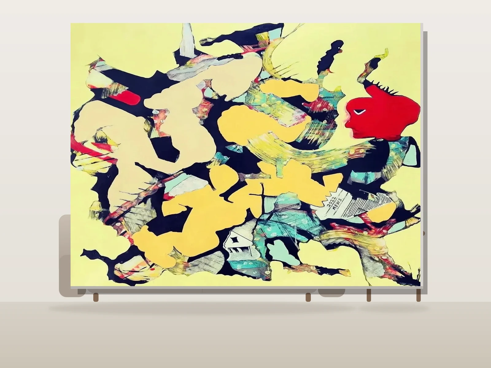 “ Split Memory Field “ par Gary j. Holliday présentée à l'échelle dans une pièce