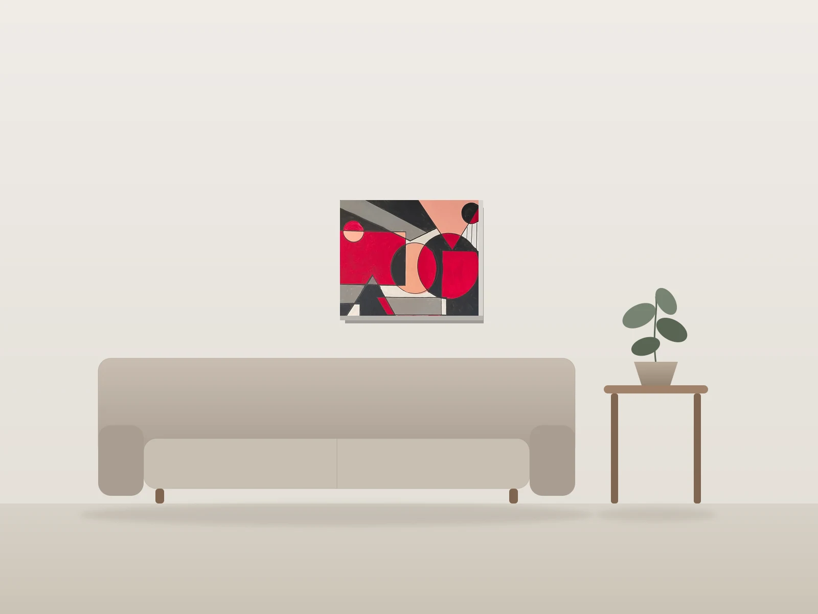 Univers abstrait by Robert.N shown to scale in a room