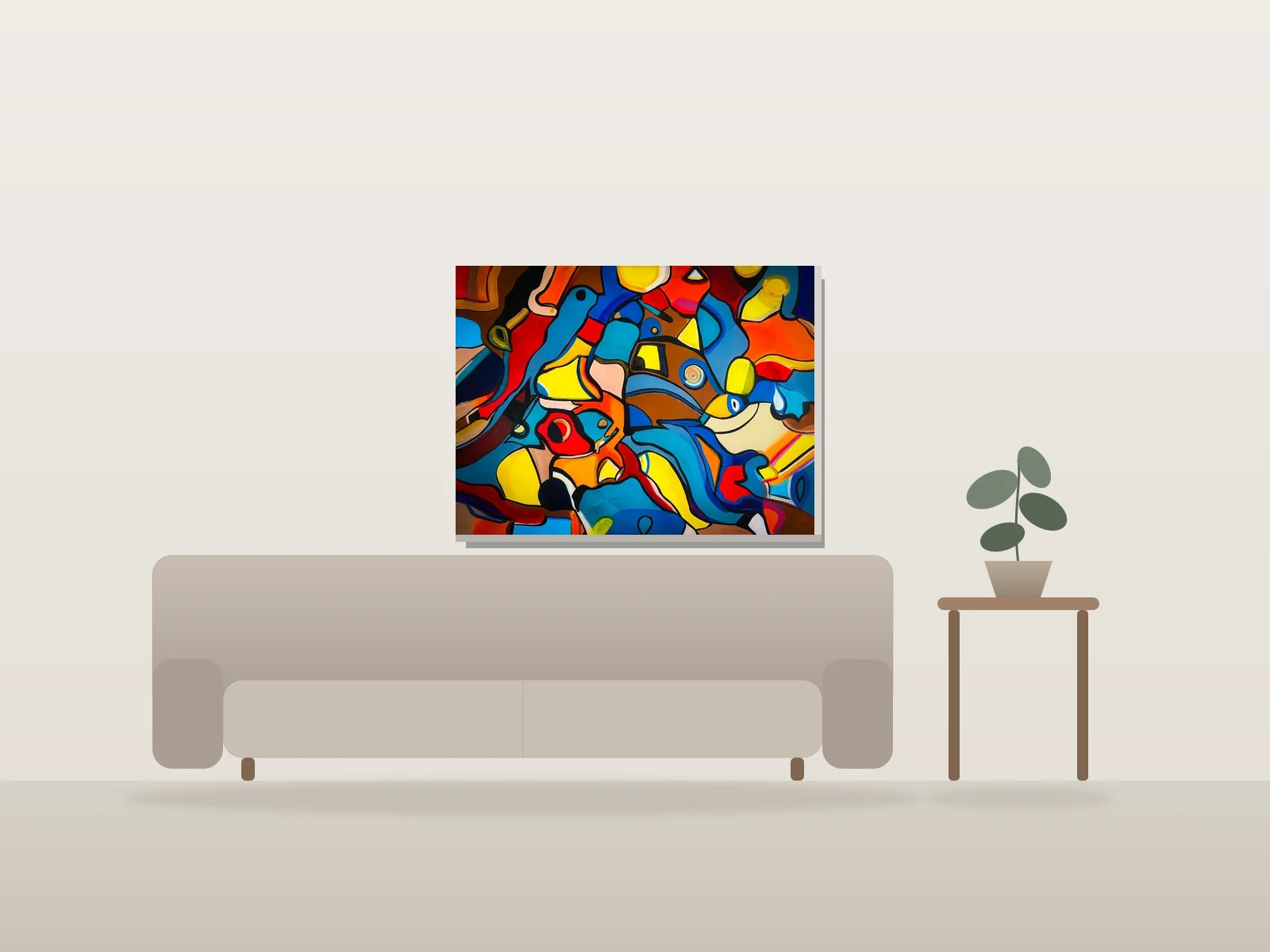 Aquarium by Voyerart shown to scale in a room
