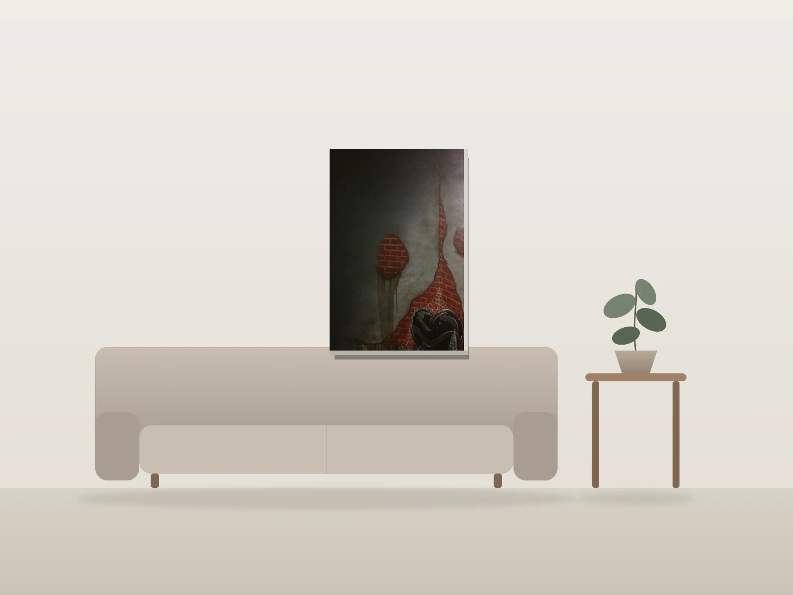 L'Oublier by Doei shown to scale in a room