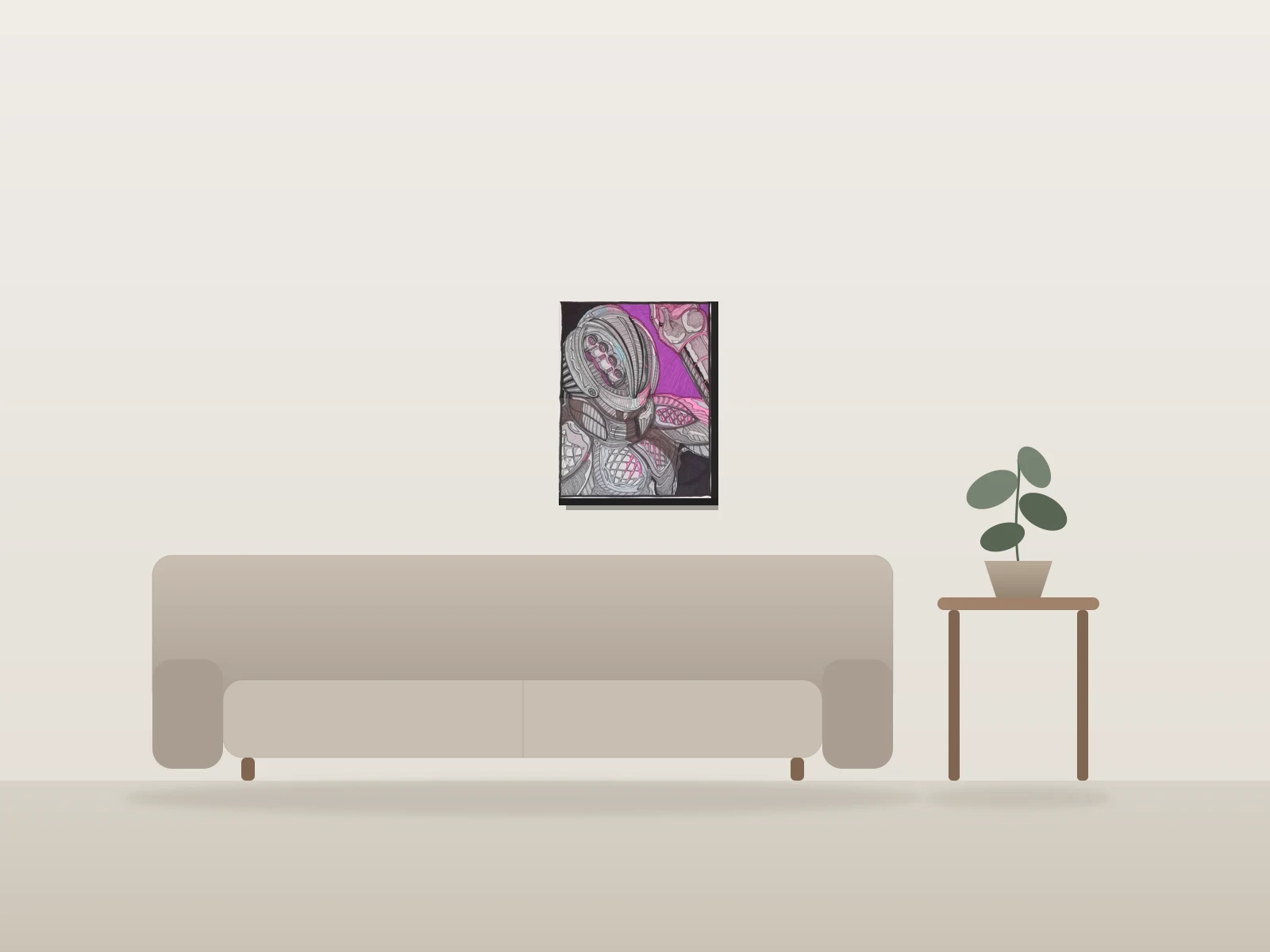 Jojorack "incomming". by Doei shown to scale in a room