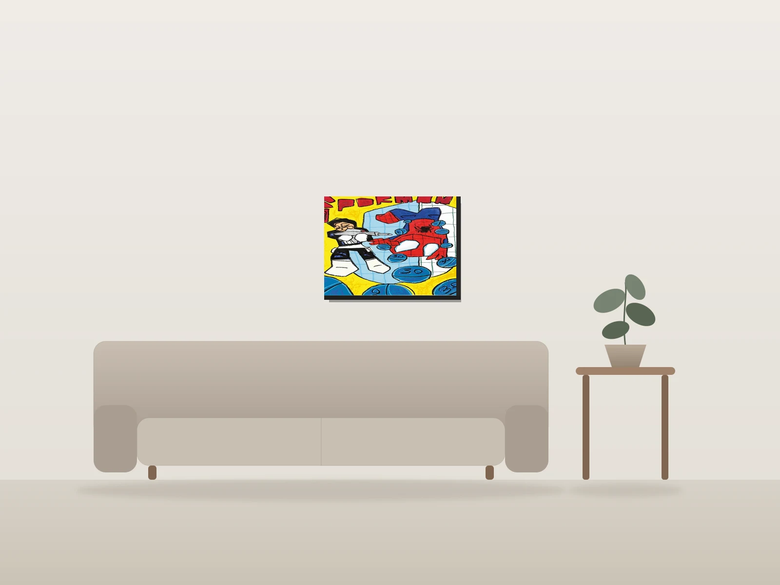Spider-Man Volume 129 by woodydacherry shown to scale in a room