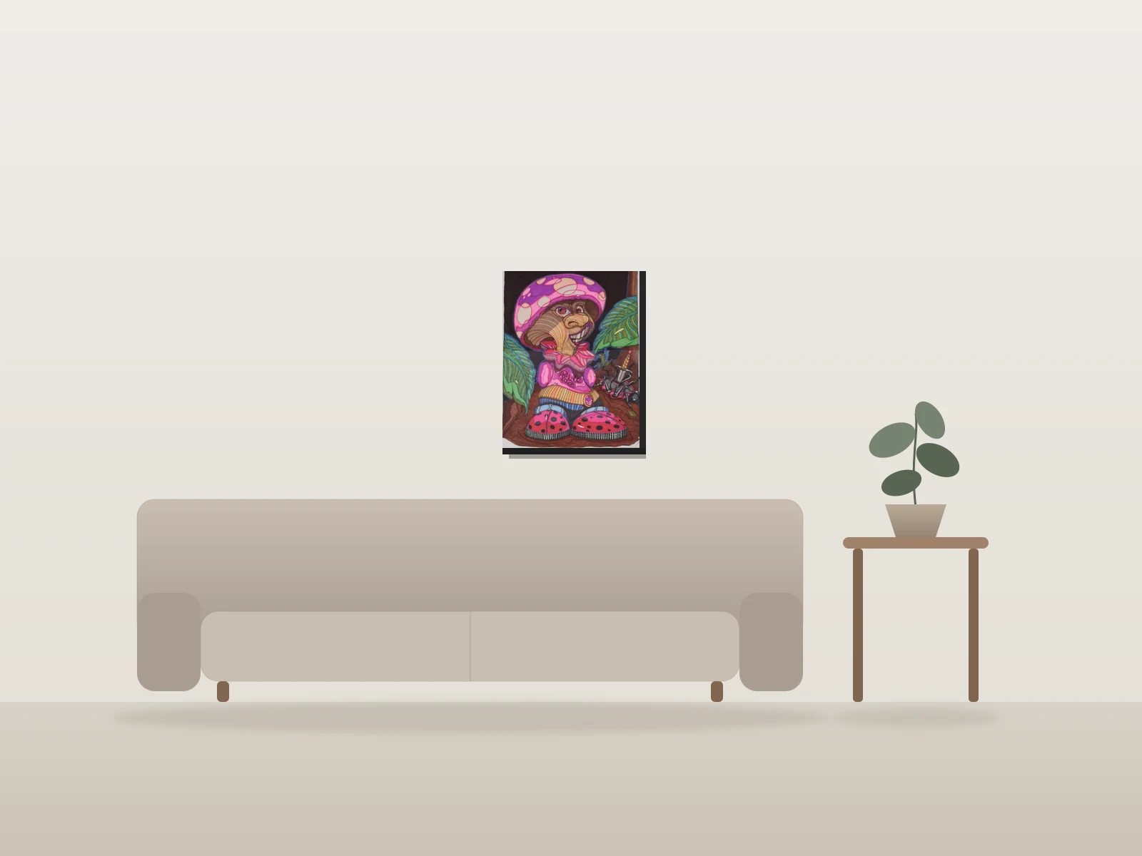 Psylo by Doei shown to scale in a room