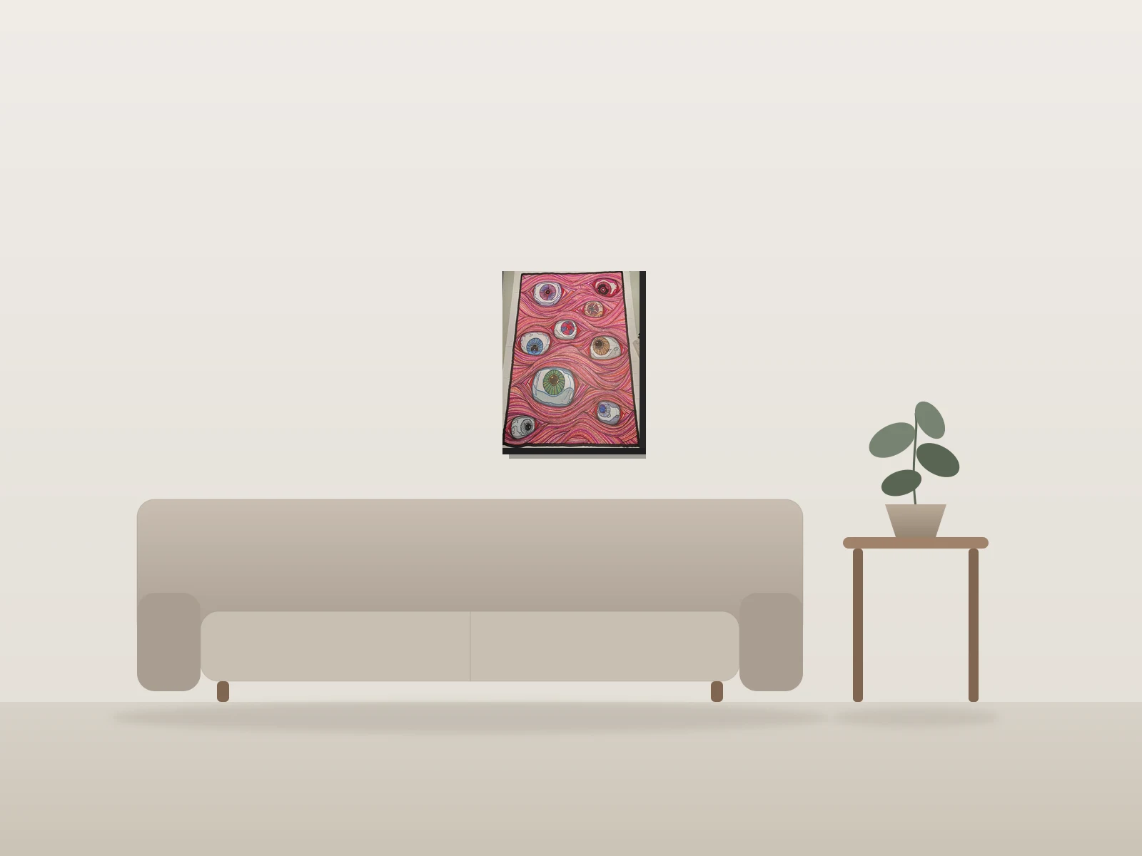 Sous Surveillance, Version 1. by Doei shown to scale in a room