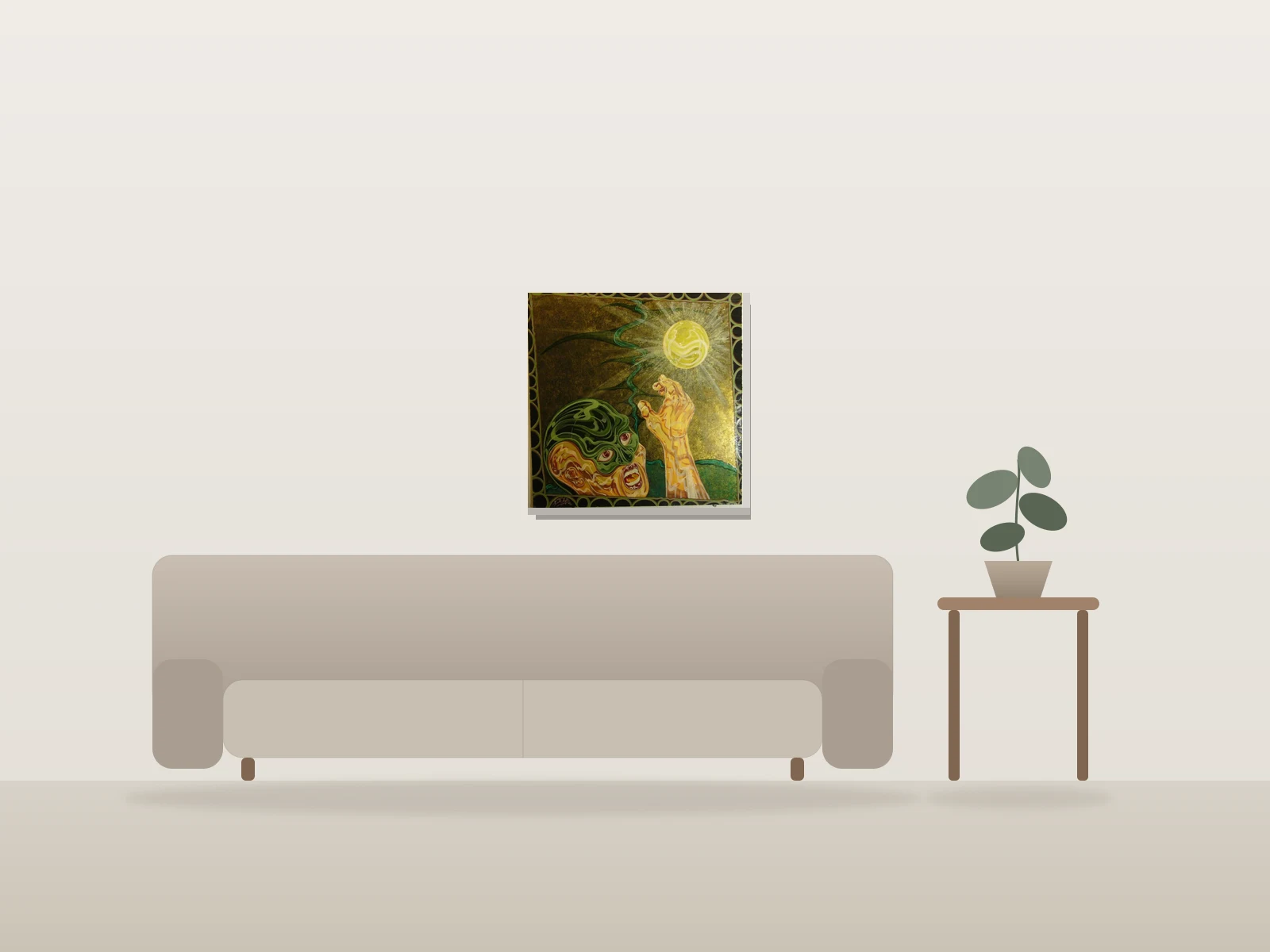 10770 AD. by Doei shown to scale in a room