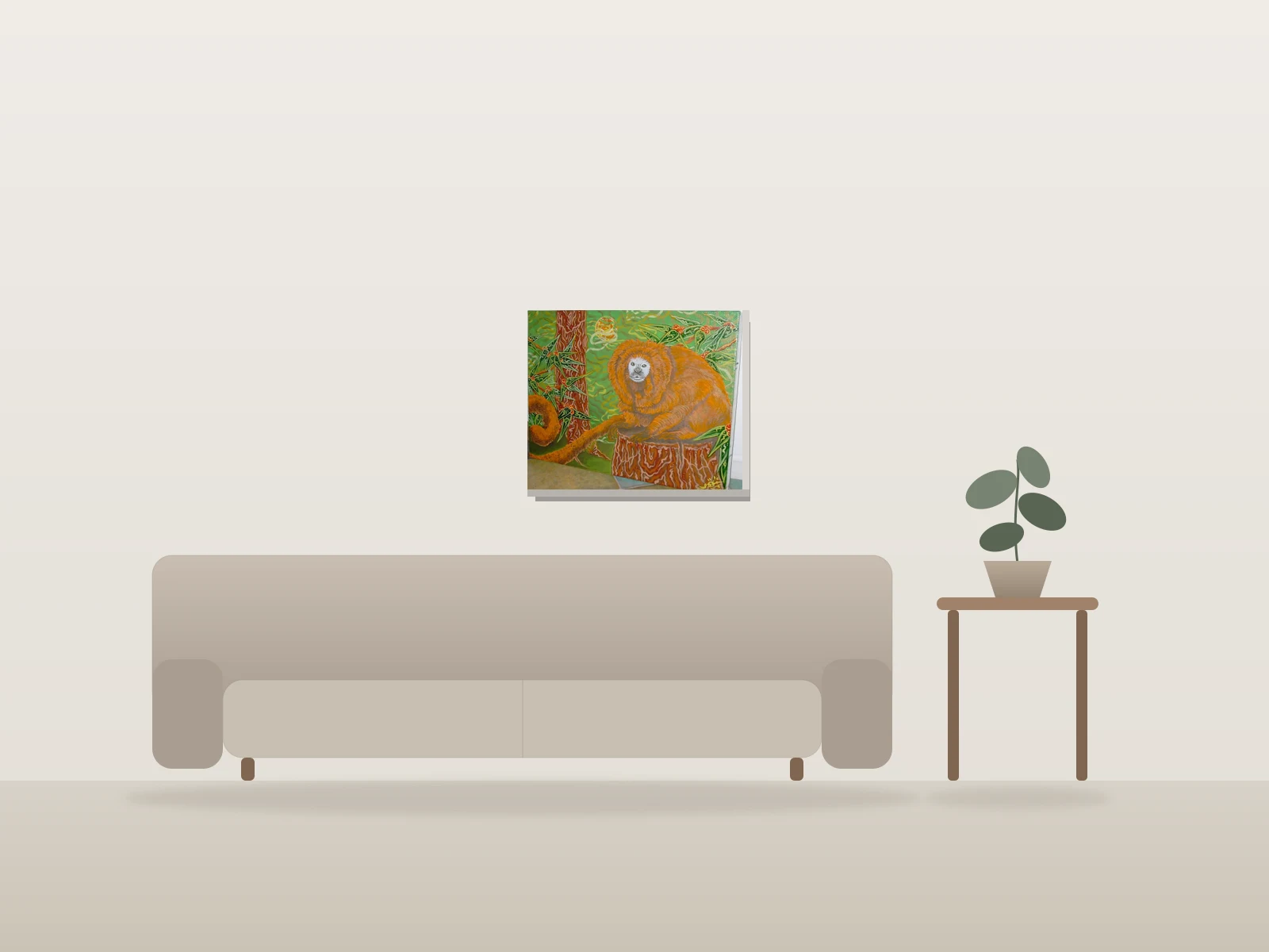 Dans le forret. by Doei shown to scale in a room