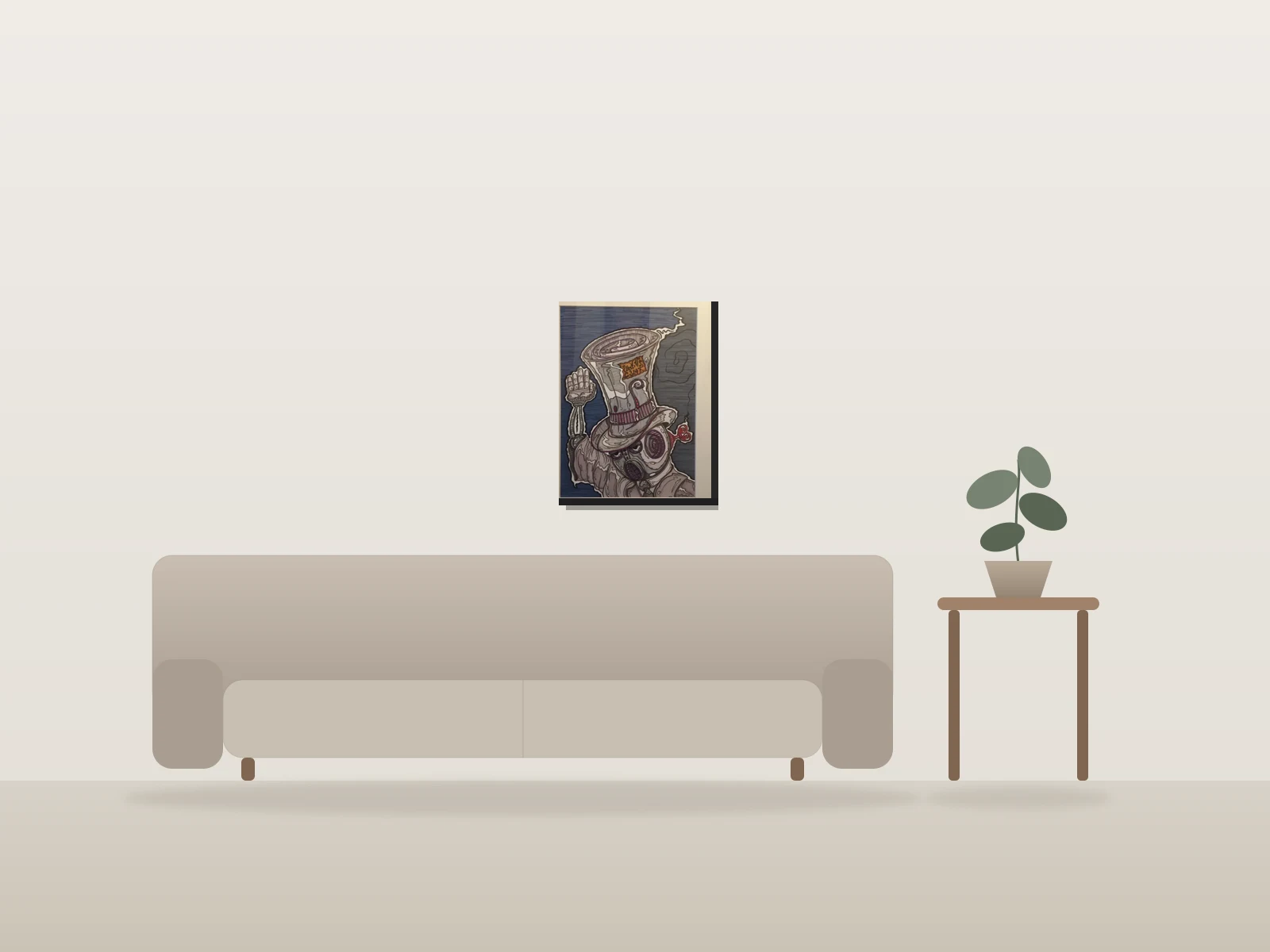 Voter Unit C3247 by Doei shown to scale in a room