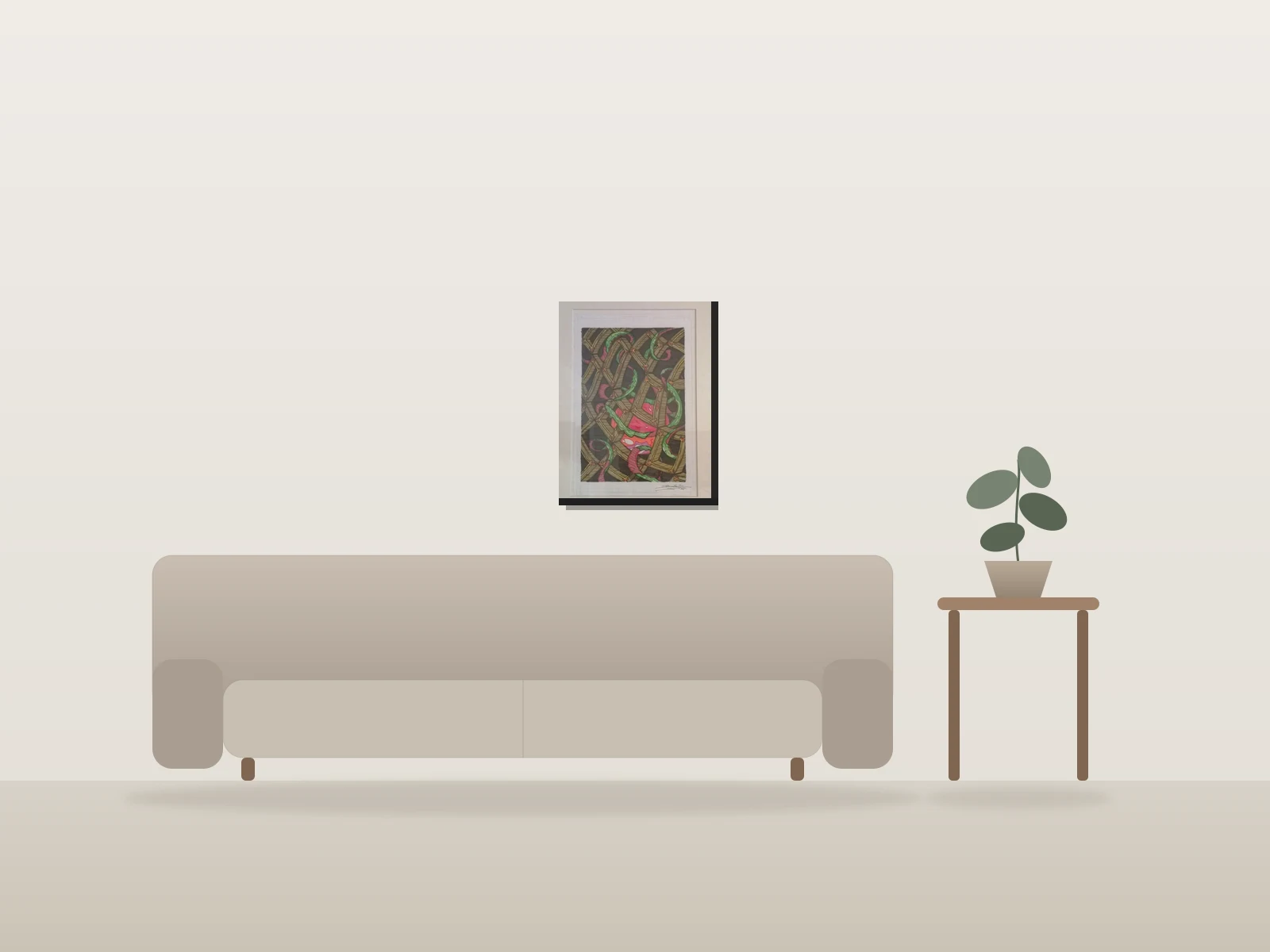 Sous le Filet. by Doei shown to scale in a room