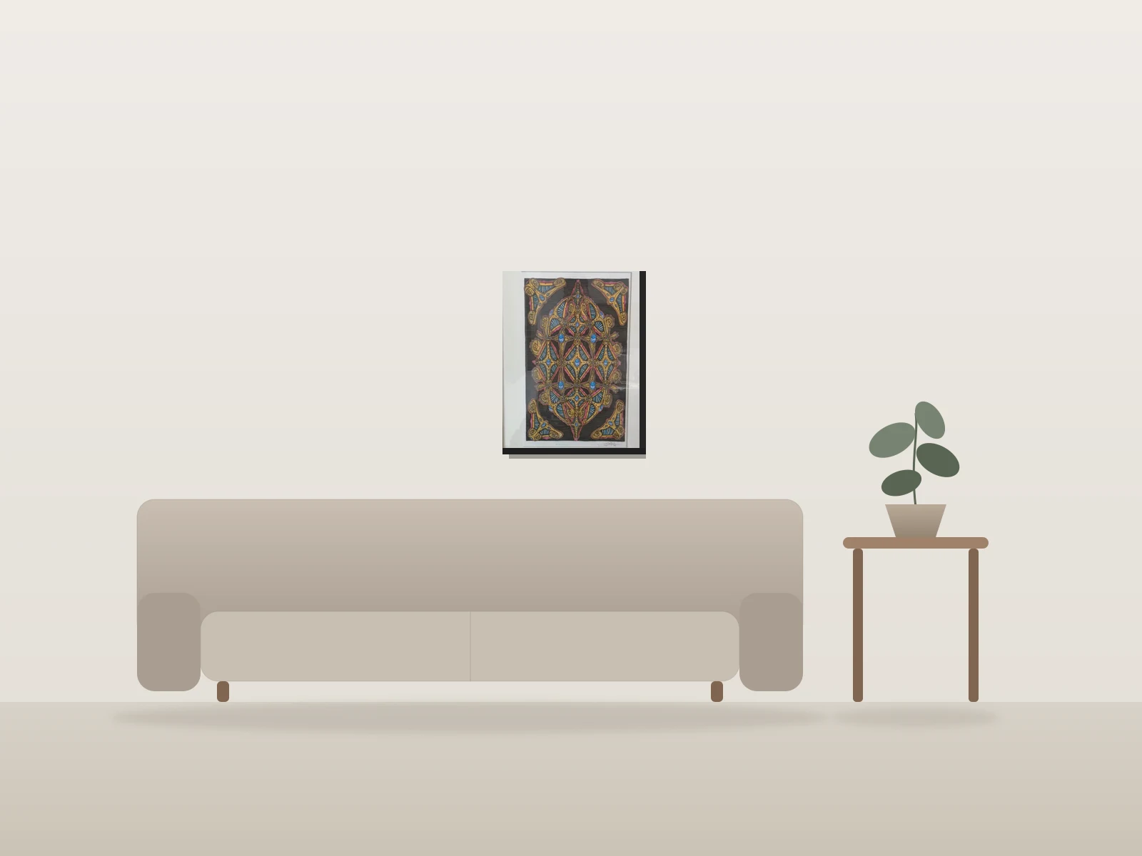 Symbolique. by Doei shown to scale in a room