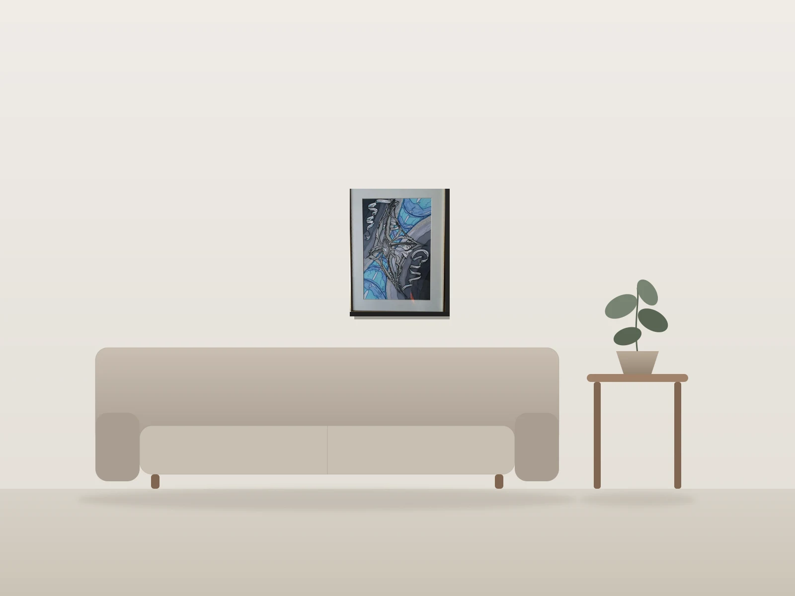 Fantome. by Doei shown to scale in a room