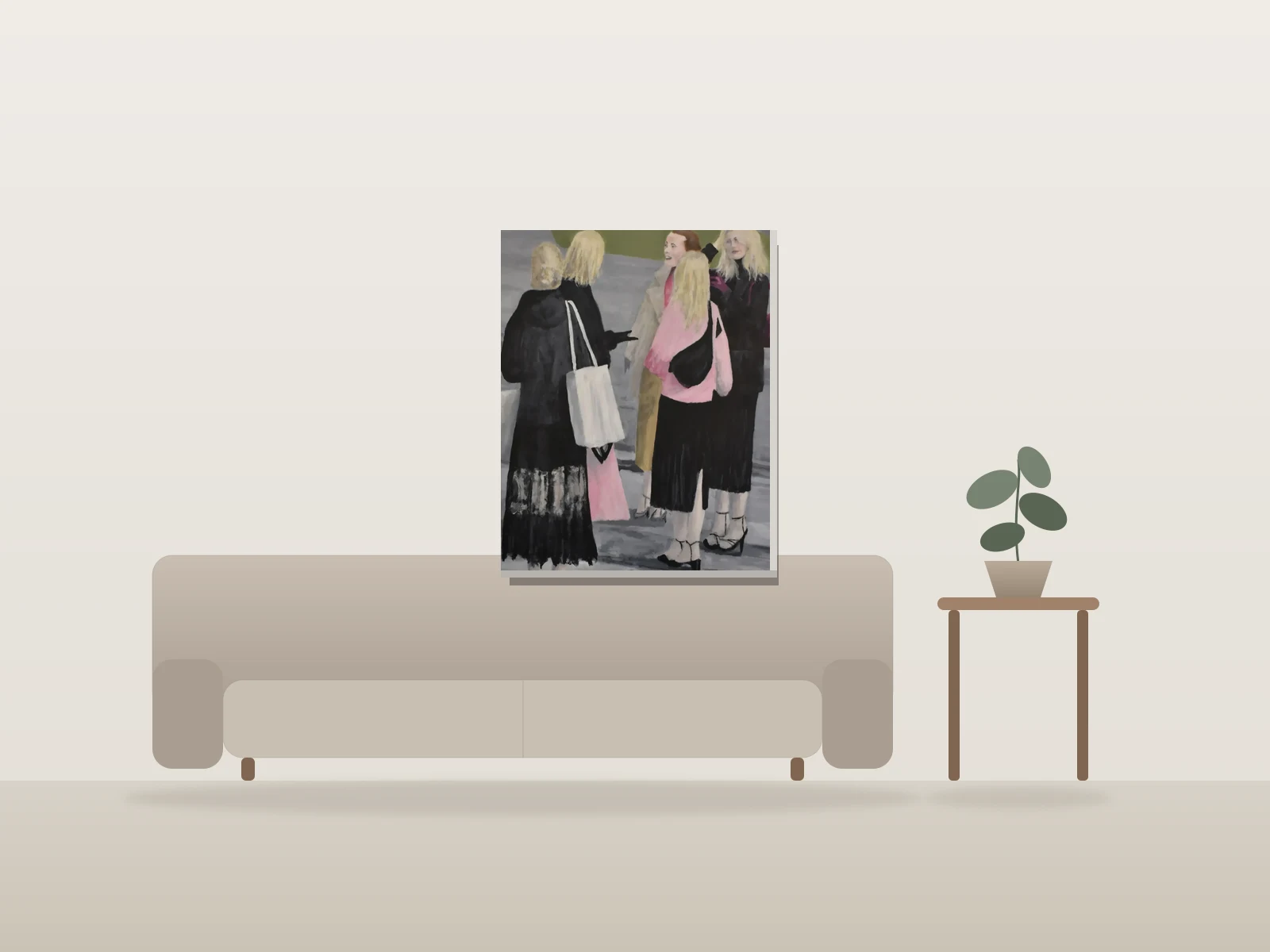 Une soirée en ville by Richard M Levy shown to scale in a room