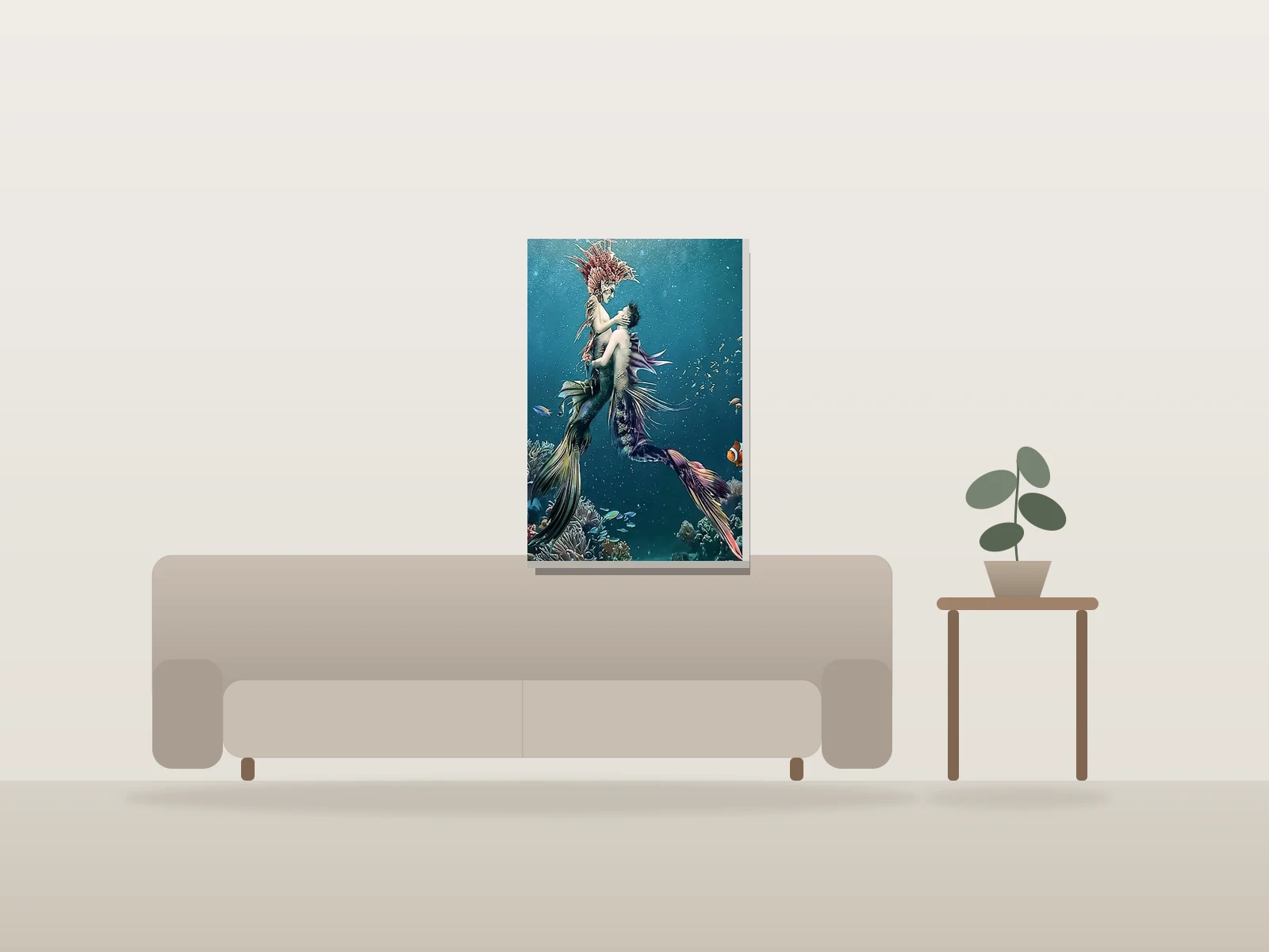 The Lovers by YOWL shown to scale in a room