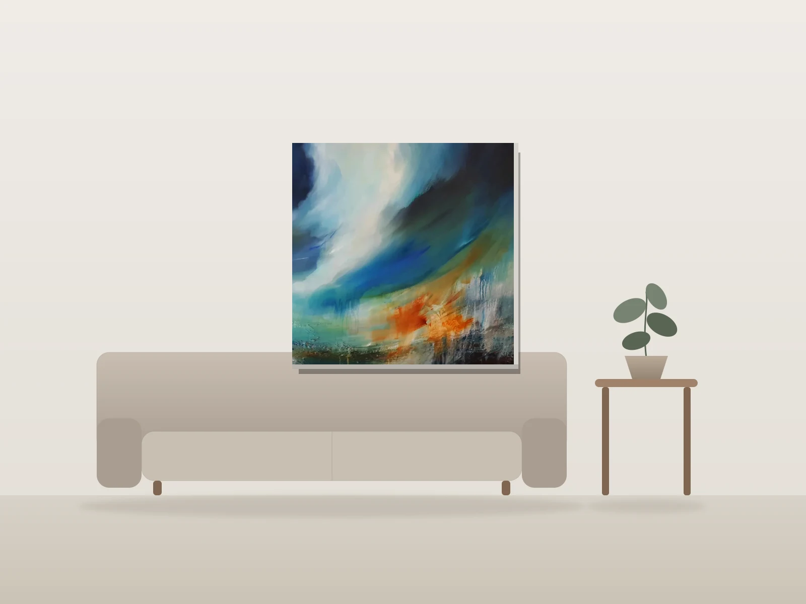 L'Orage by DeClo shown to scale in a room