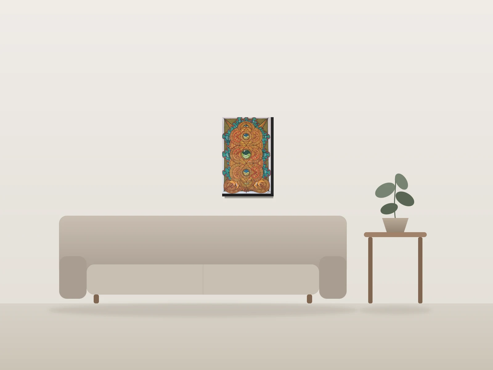 Sans Titre. by Doei shown to scale in a room