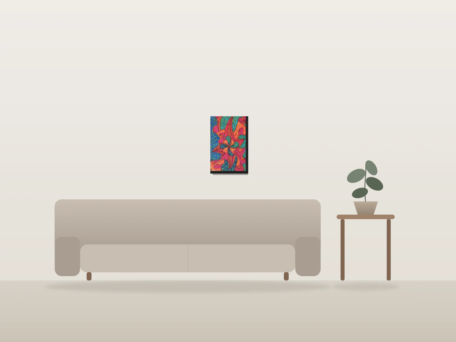 Sans Titre. by Doei shown to scale in a room