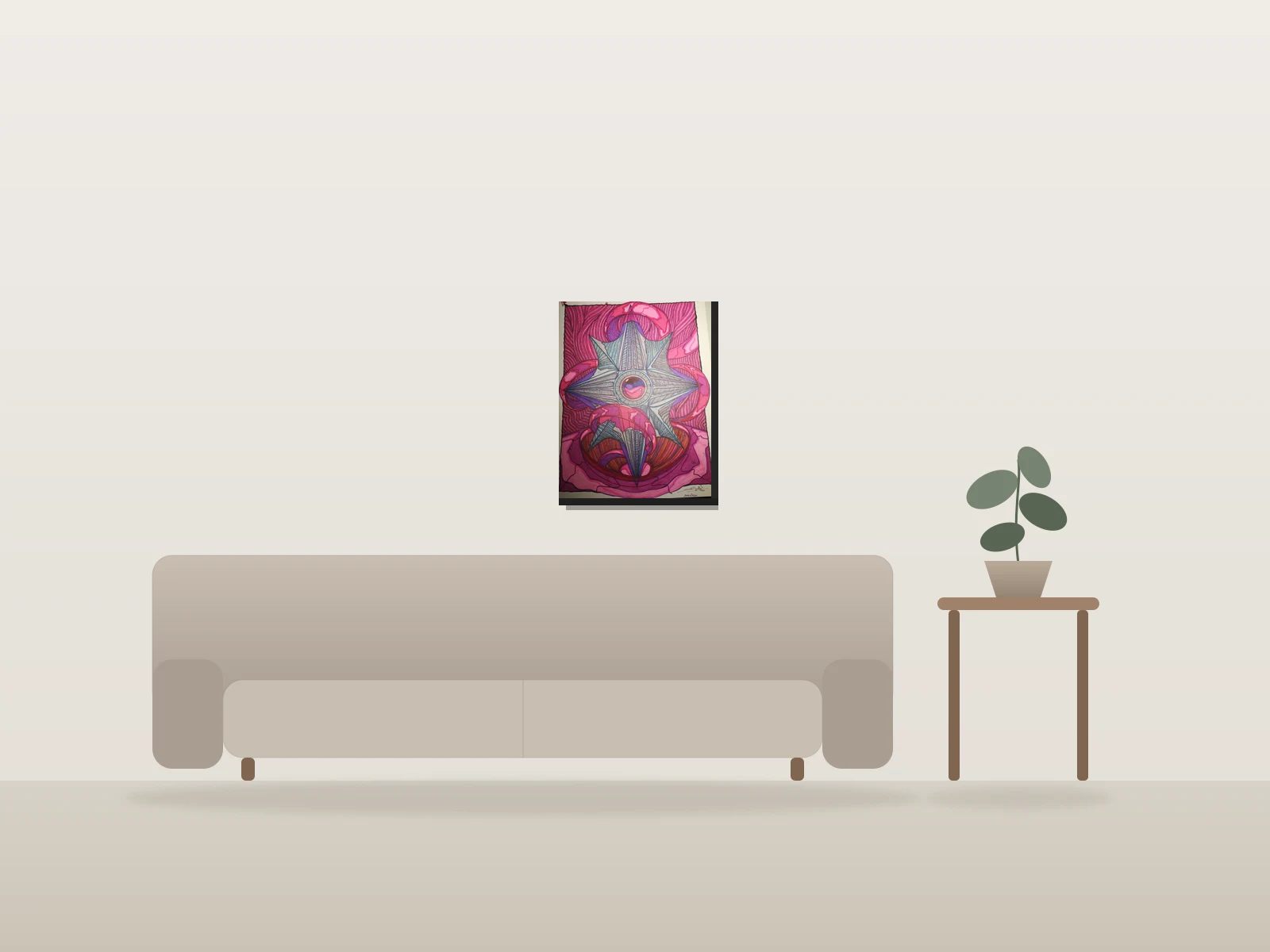 Sans Titre. by Doei shown to scale in a room