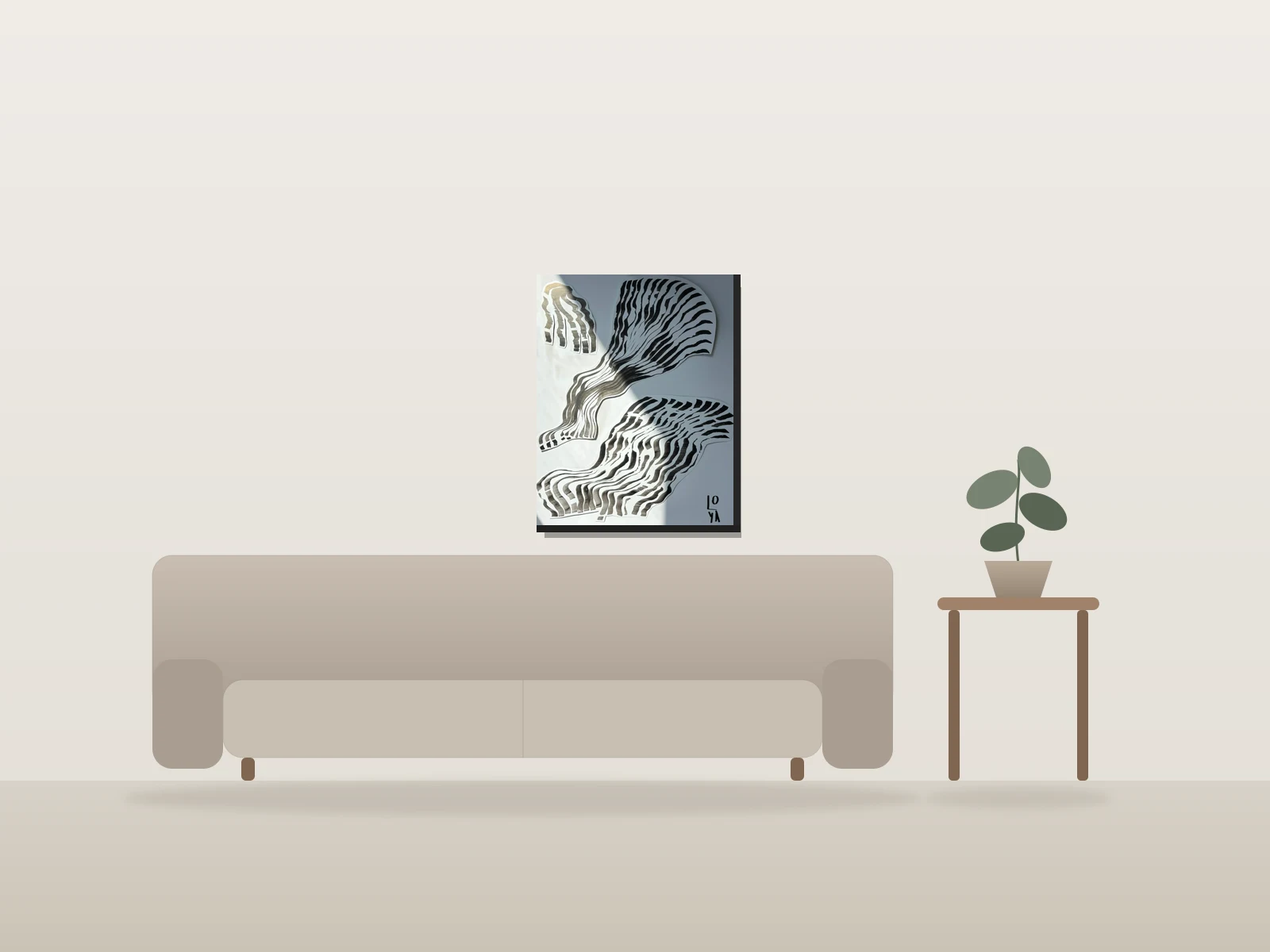 Paille Sacrée by LOYA shown to scale in a room