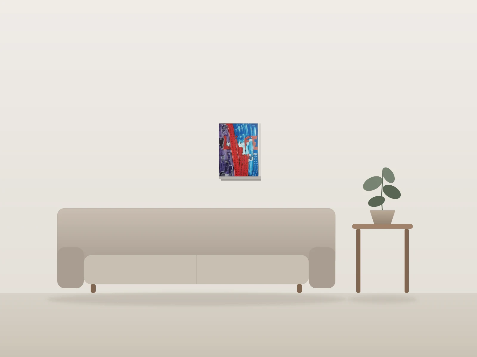 Vivant by marie shown to scale in a room