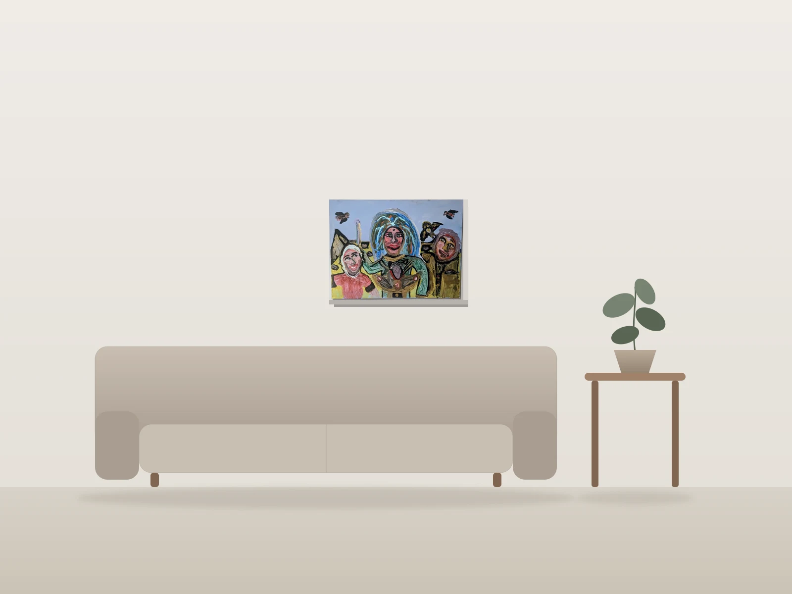 Là où veille l'invisible by Jo23 shown to scale in a room