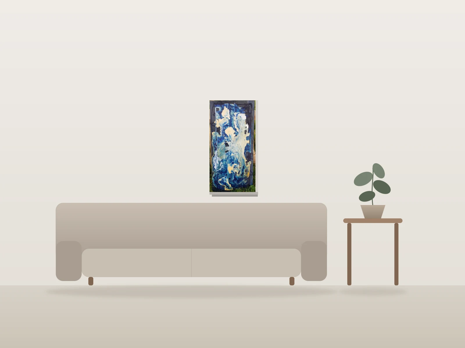 Le surf a maree haute by Frederic Cone shown to scale in a room