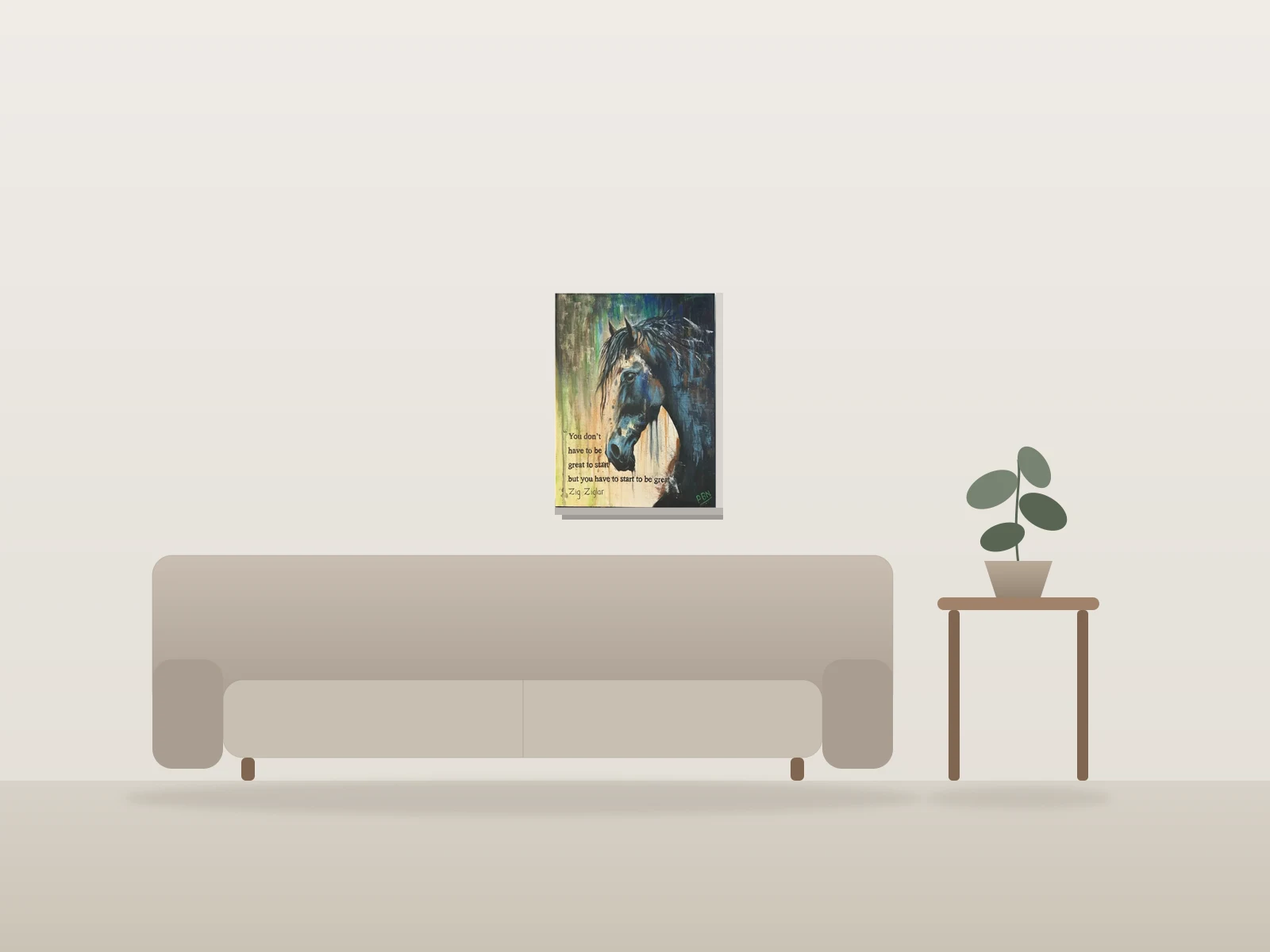 Commencer à devenir grand by Parth Nandha shown to scale in a room