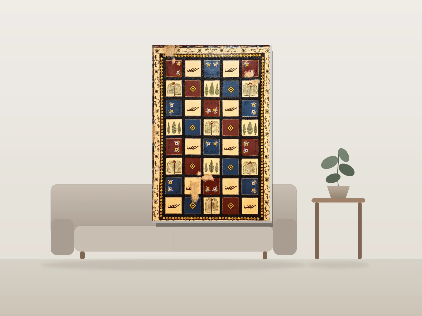 A broken heart in the tavern by Khiali shown to scale in a room