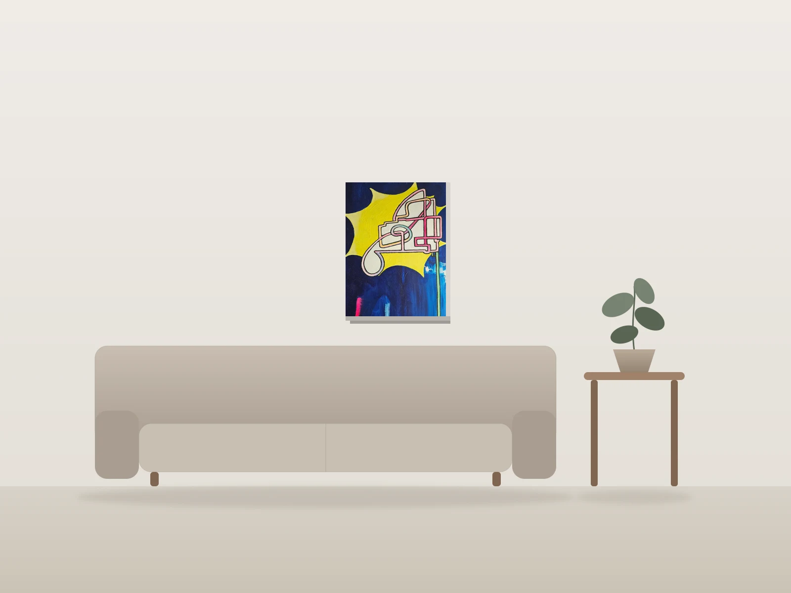 The Iris Illuminated by the Sun by Megafaunics shown to scale in a room