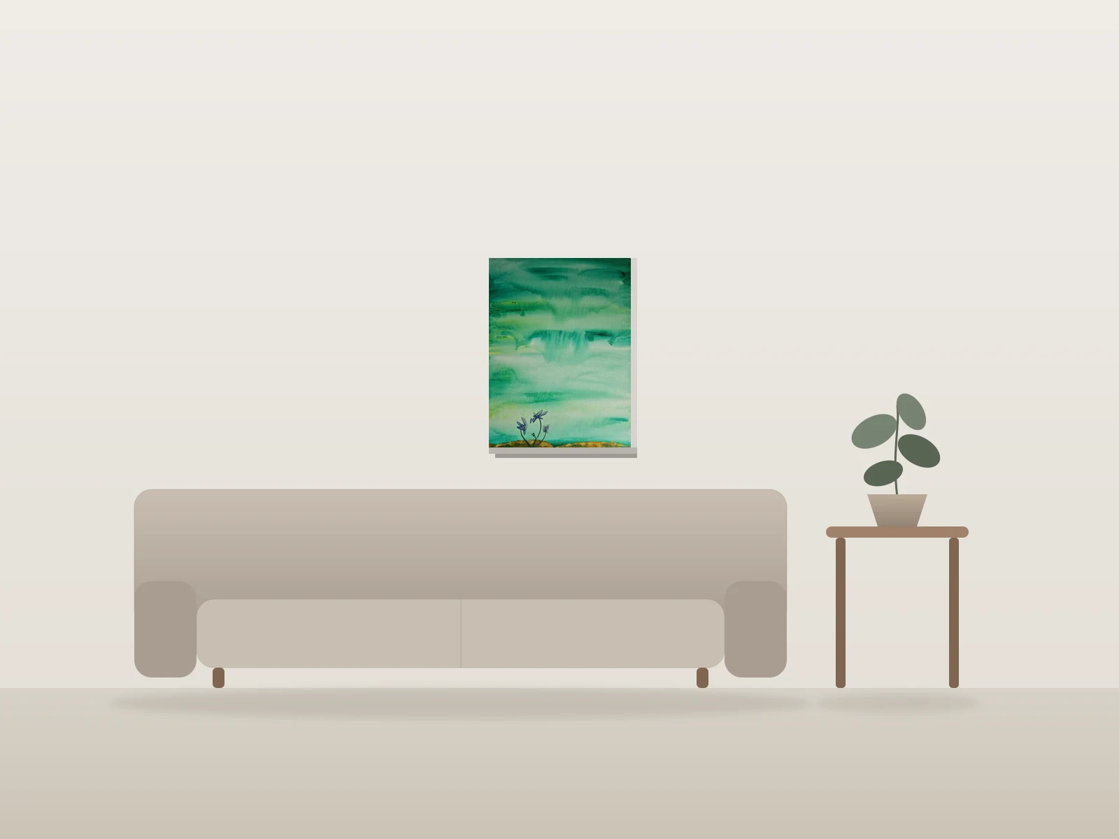 Ce qui était déjà là by Megafaunics shown to scale in a room