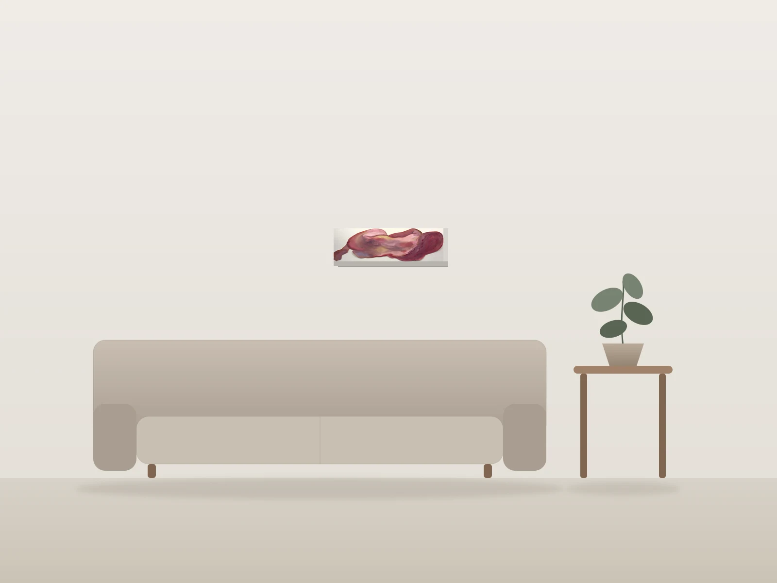 Position fœtale by Natasha Renaud shown to scale in a room