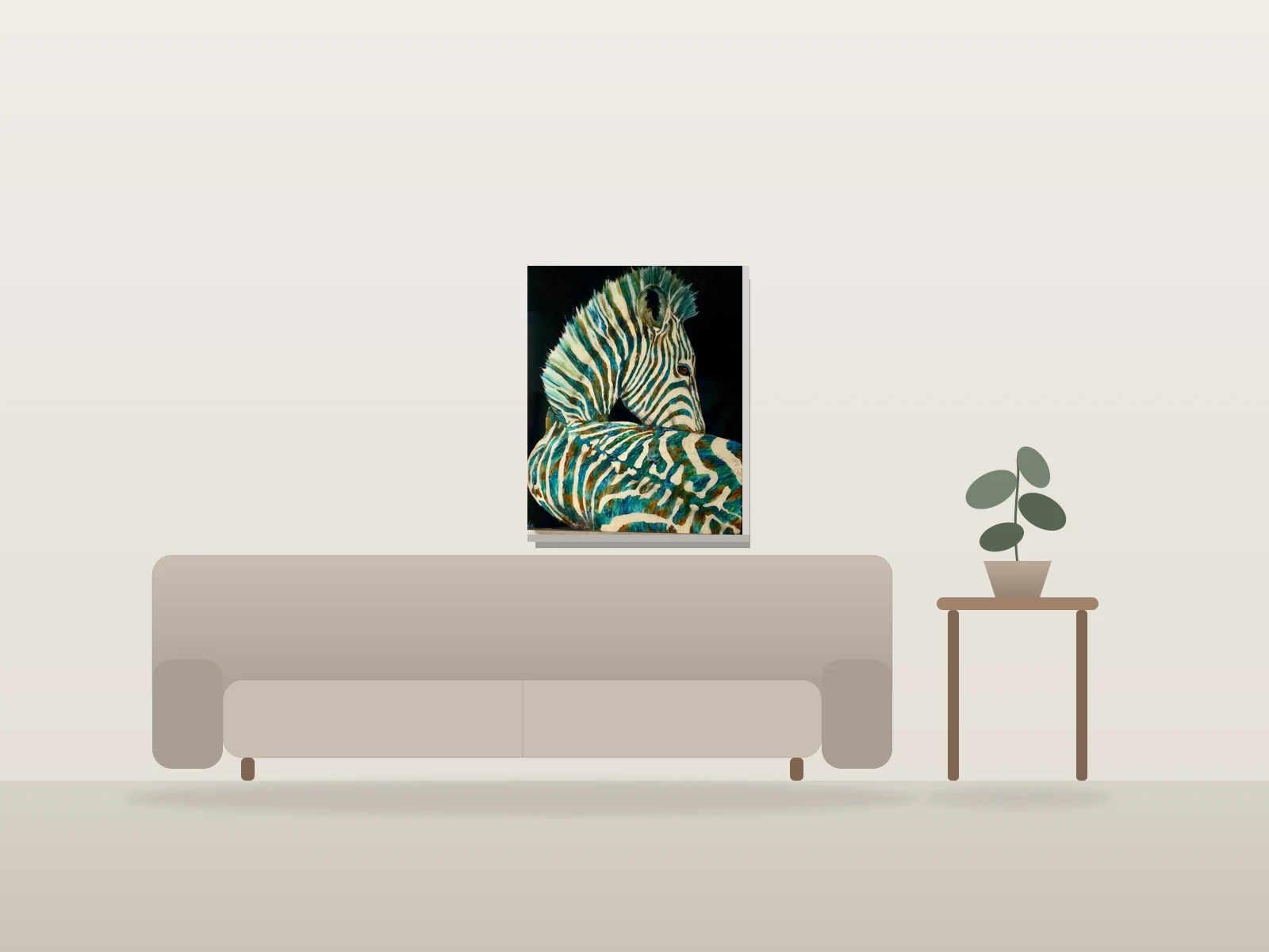 Indomptable by Vick Leblanc shown to scale in a room