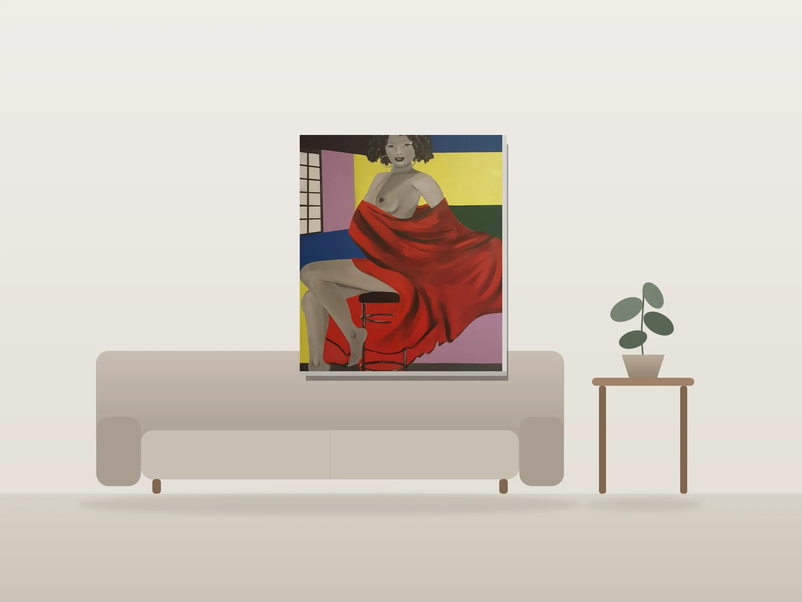 Frivole by Wilbe shown to scale in a room