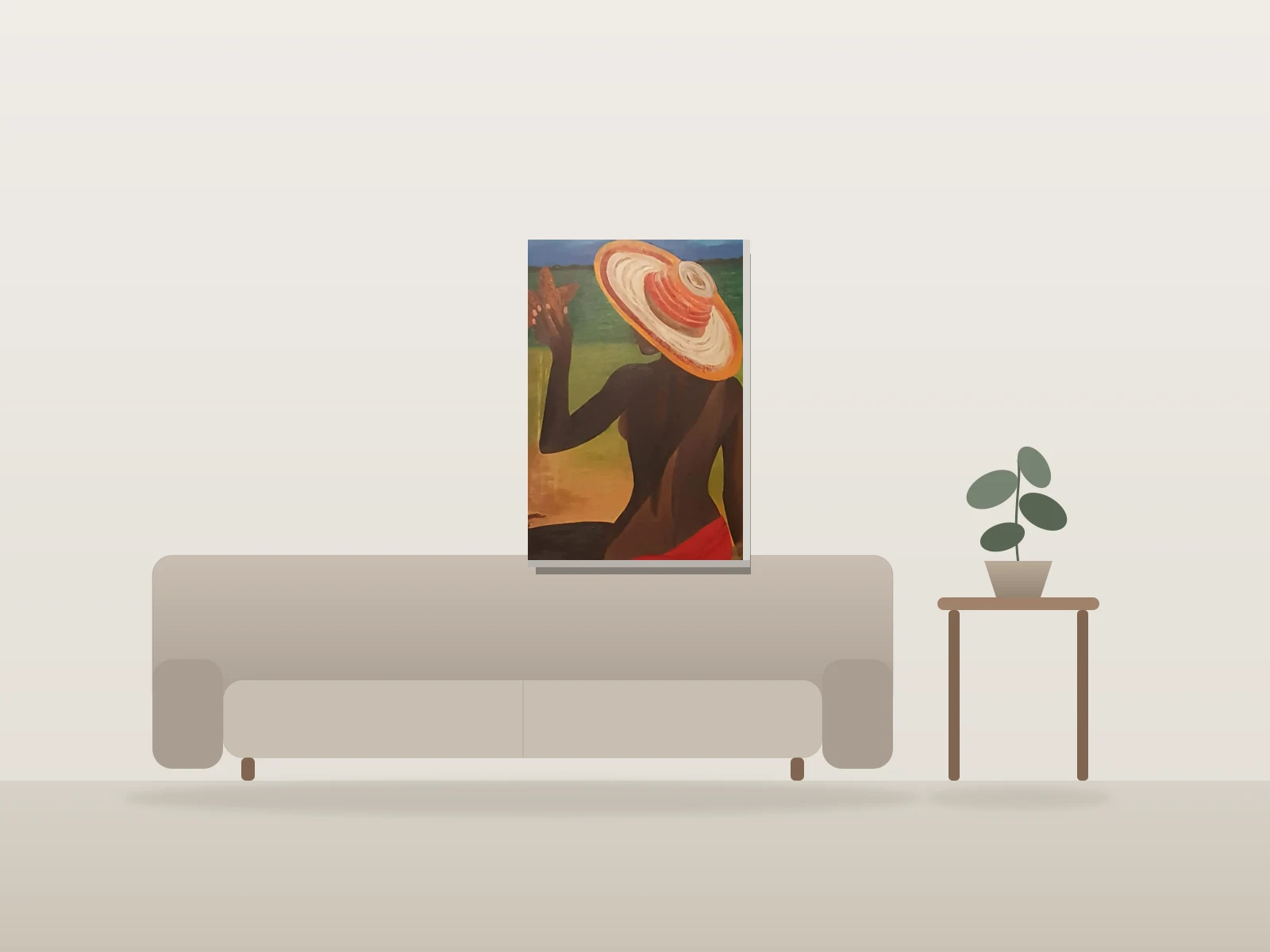 Créole by Wilbe shown to scale in a room