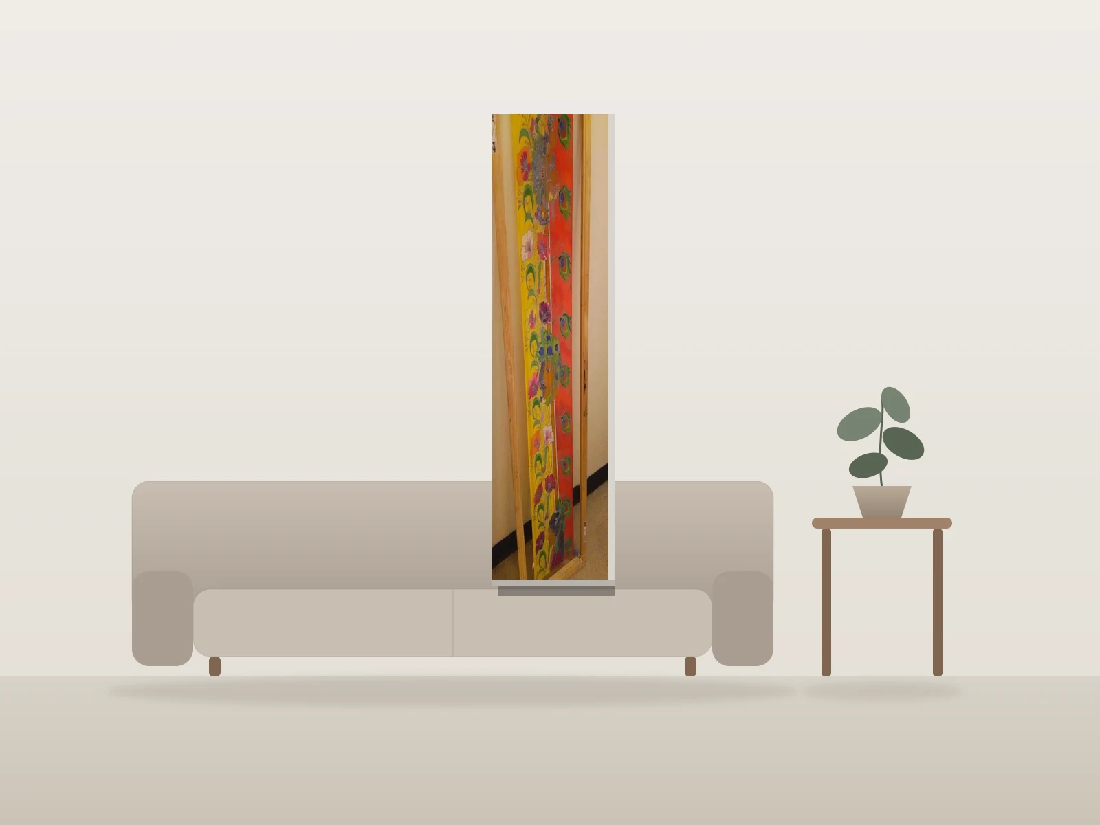 Ascension Duale : Les Gardiens Floraux by Tyrone Strother shown to scale in a room