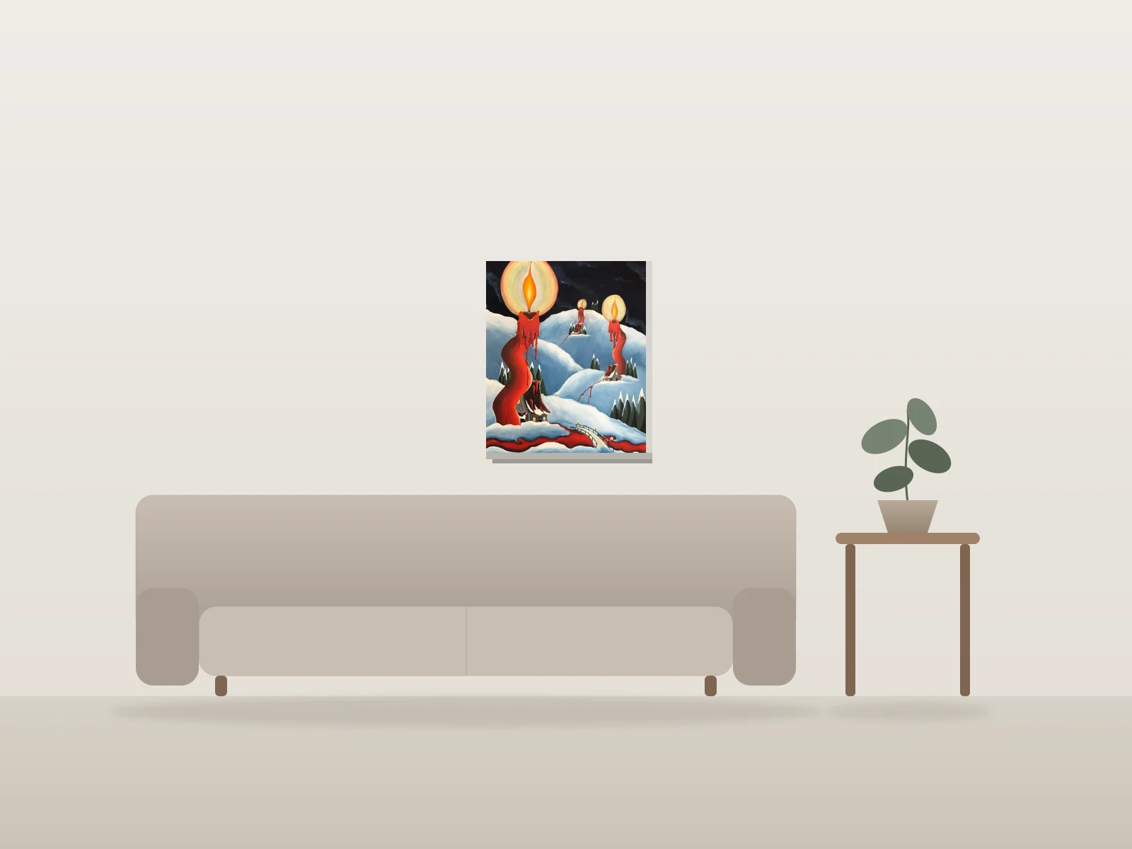 Nuit magique by Francine Fillion shown to scale in a room