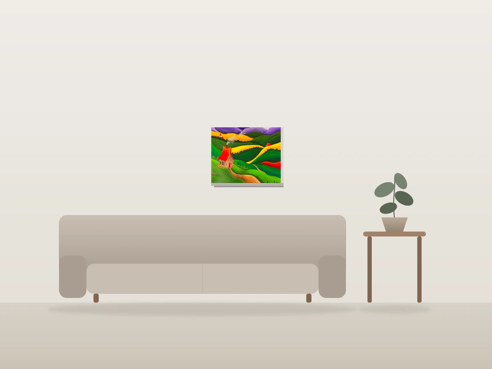 Refuge by Francine Fillion shown to scale in a room