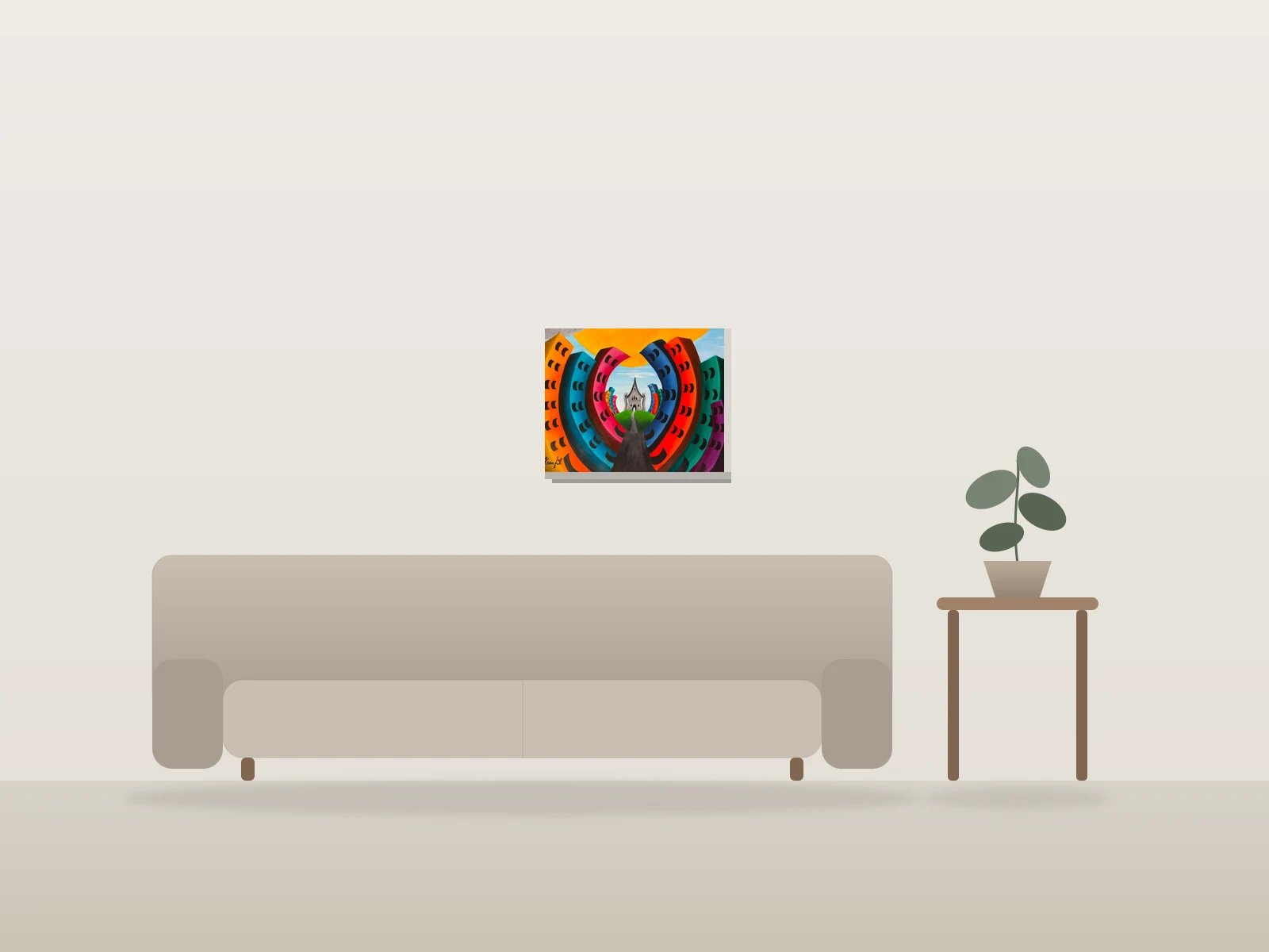 Éclipse by Francine Fillion shown to scale in a room