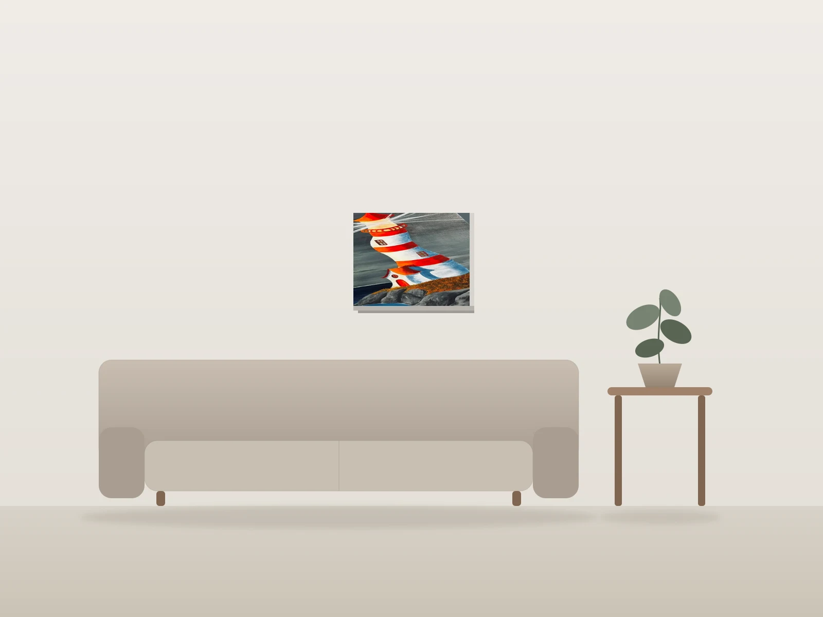 Repère by Francine Fillion shown to scale in a room