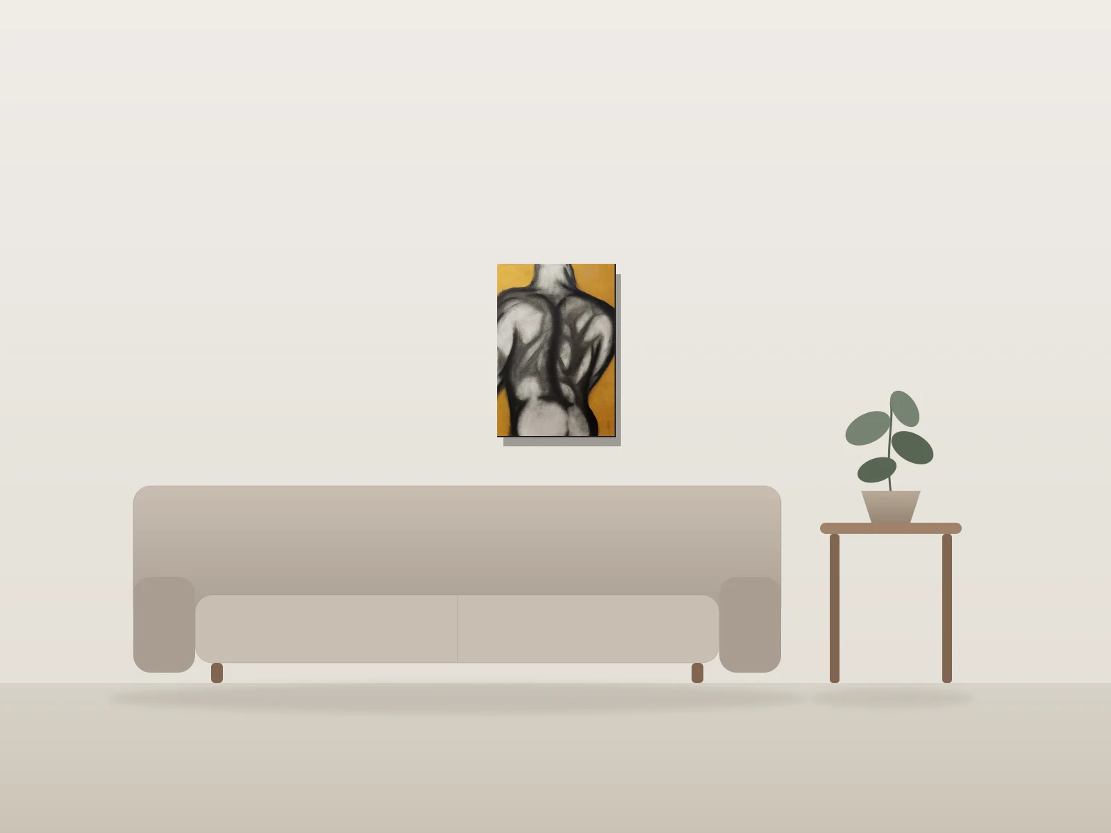 Force inédite by Luc Alain shown to scale in a room