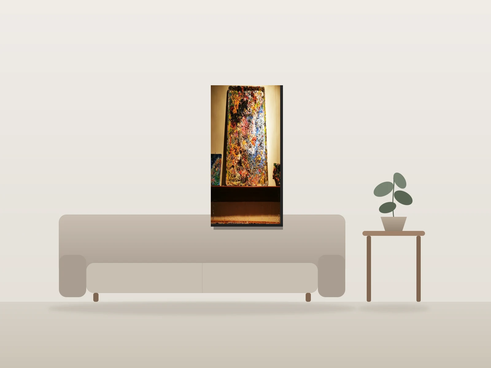 Portrait Plateau by Dorothy Skutezky / Furst Femme shown to scale in a room