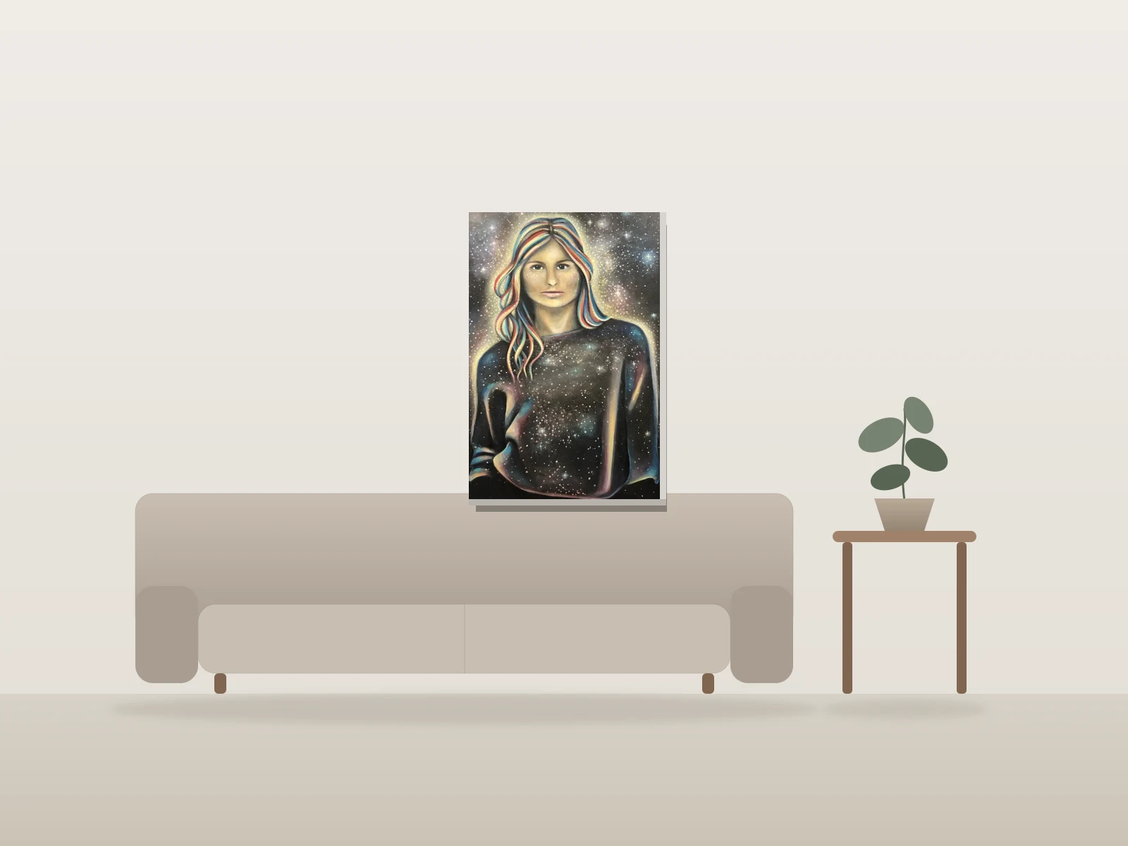 Émanation by Viviane Lacombe shown to scale in a room