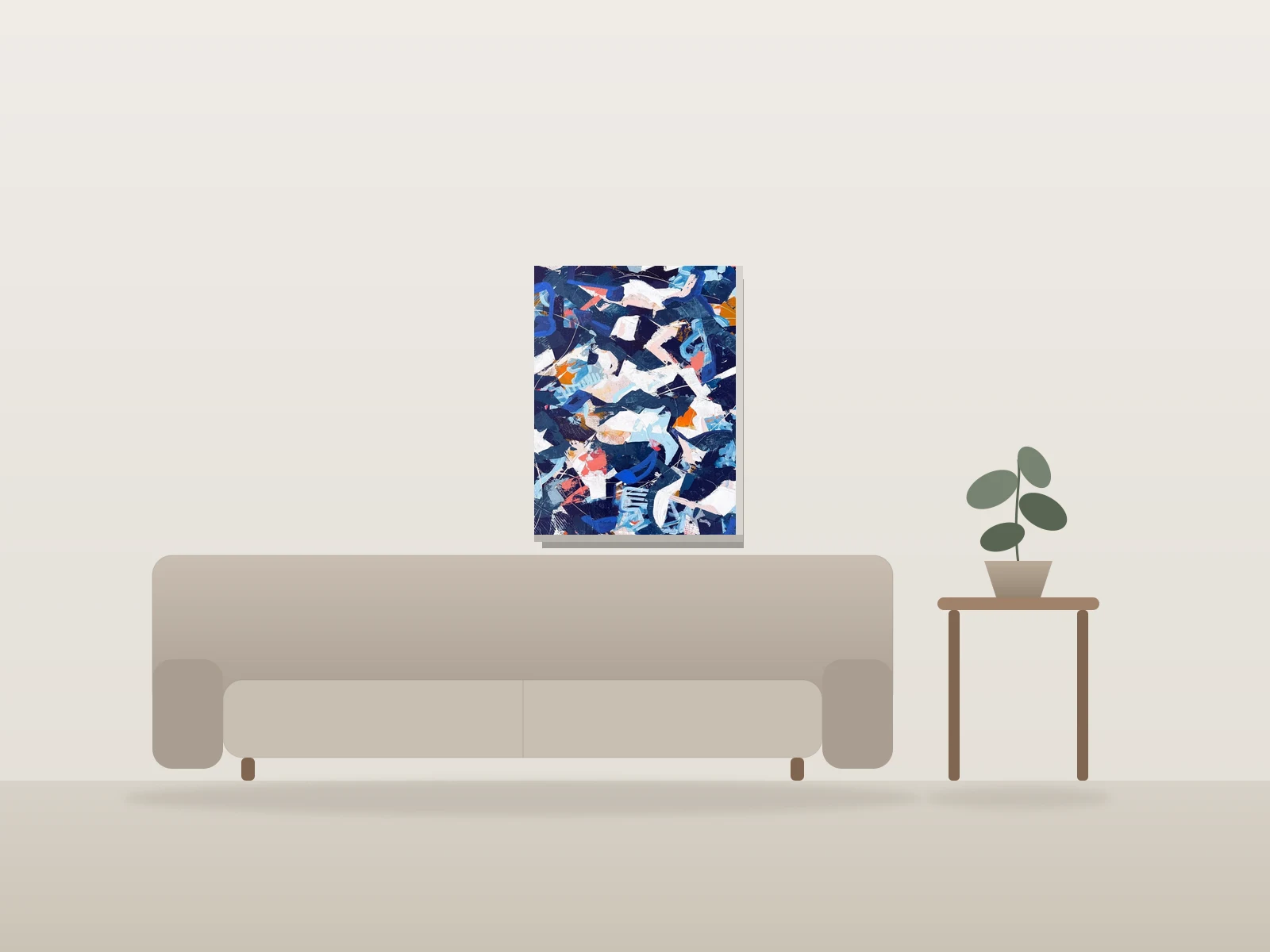Comme à l'intérieur, ainsi à l'extérieur by Tony Gregg shown to scale in a room