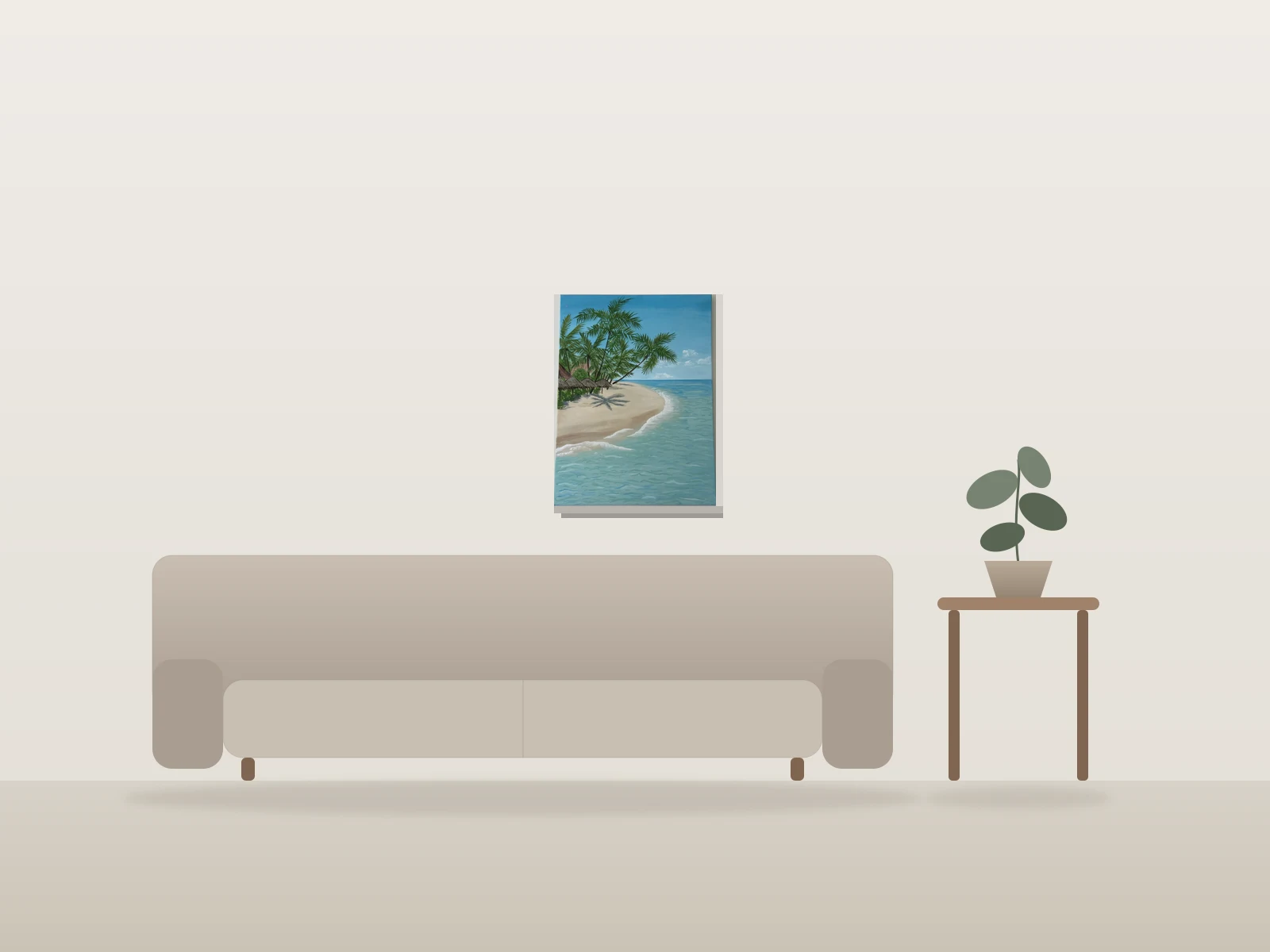 Couleurs en Mouvement by ArtNell shown to scale in a room