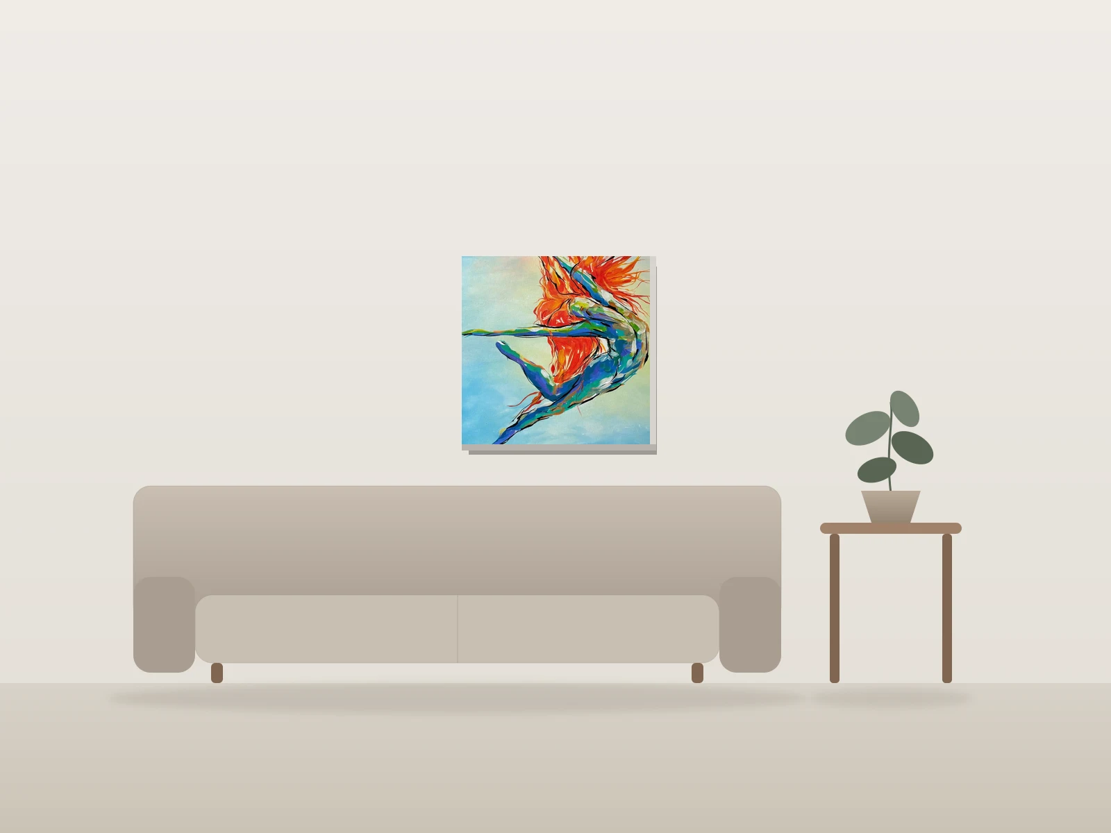Libérée by Angela Wiggins shown to scale in a room