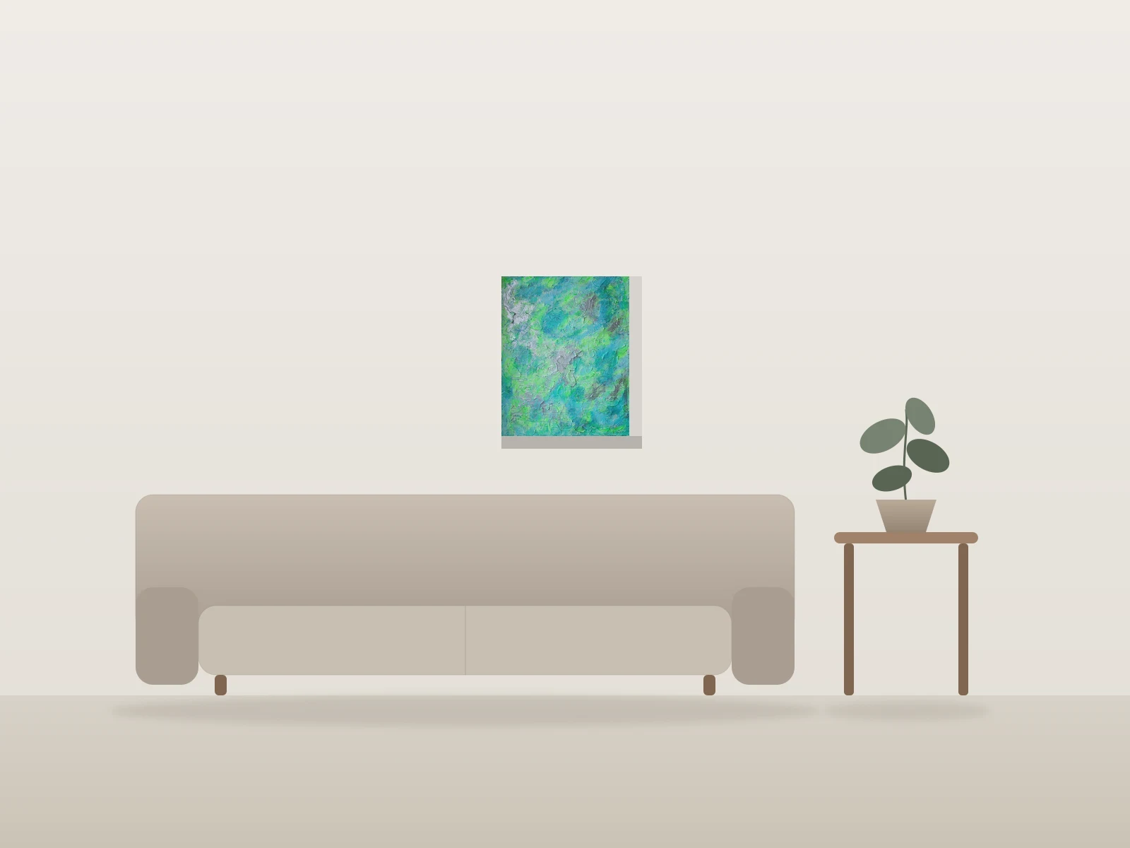 Le Porteur D'eau by Laura Anne El Baroudi shown to scale in a room
