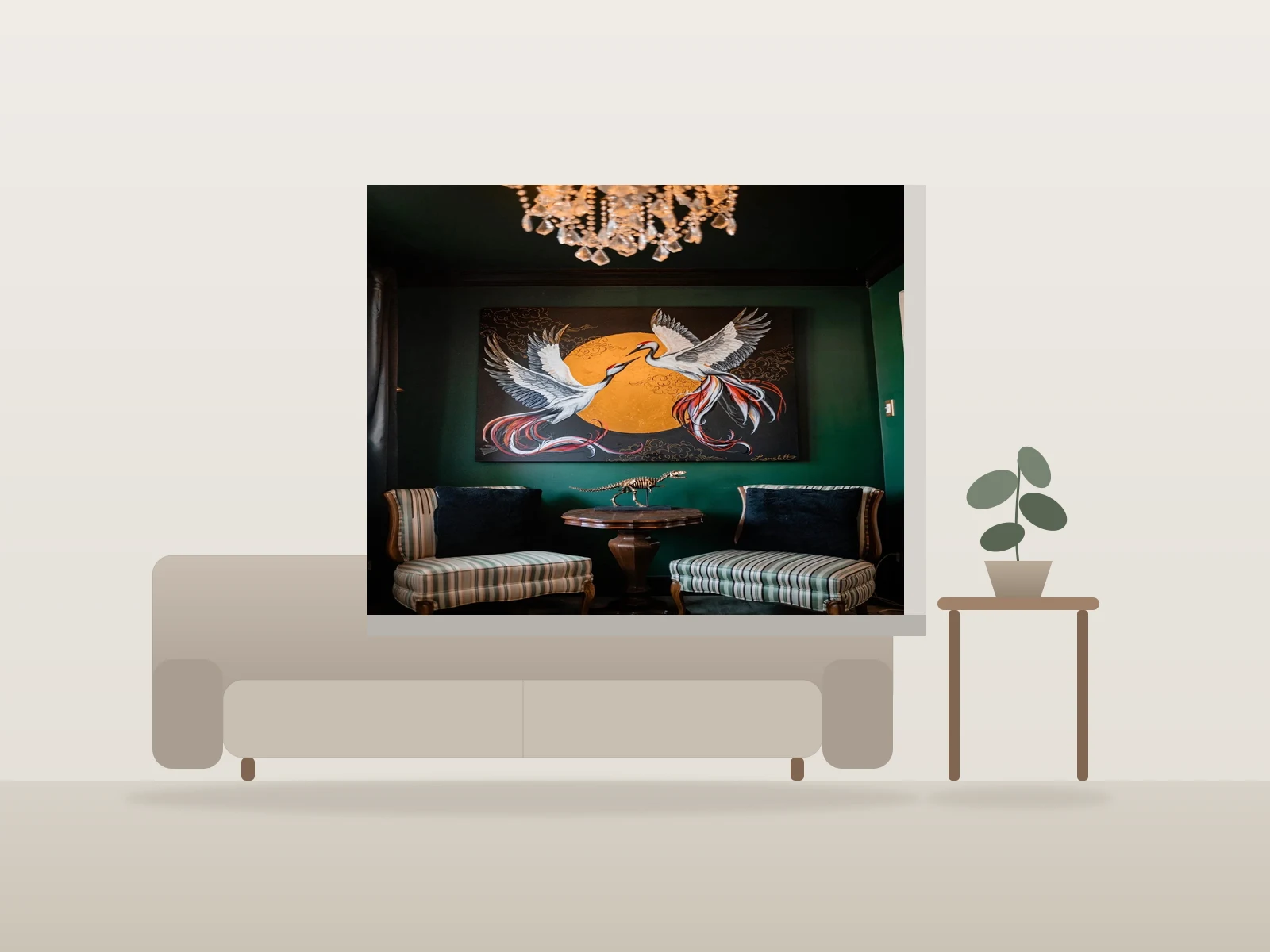 Harmonie by Pamela Laviolette shown to scale in a room
