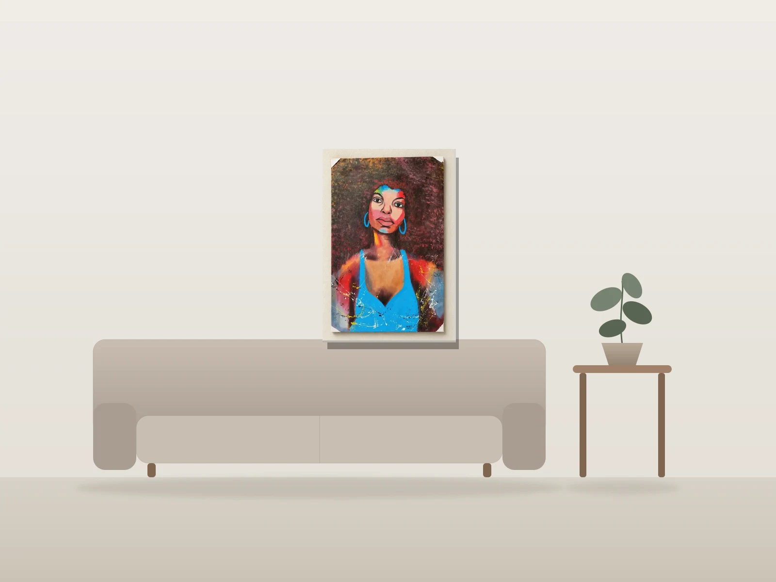 L'Âme Prismatique by Yvenet Romilus shown to scale in a room