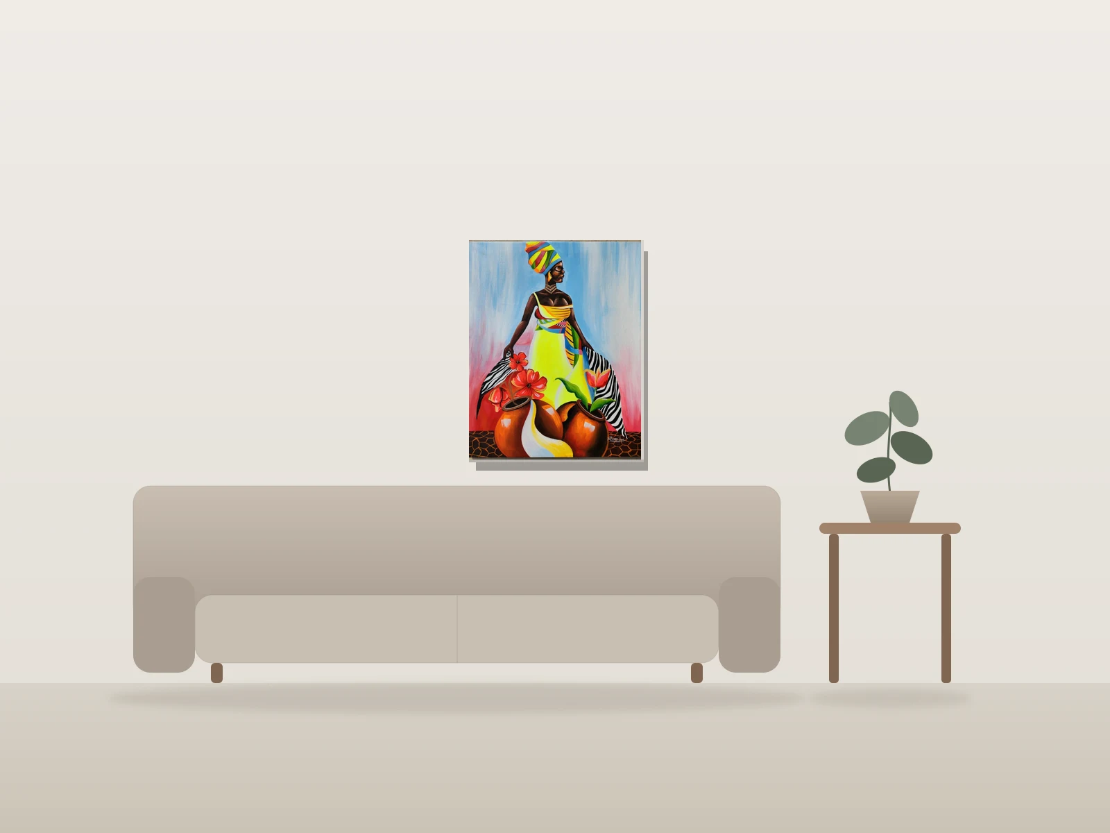 Symphonie de Grâce by Yvenet Romilus shown to scale in a room